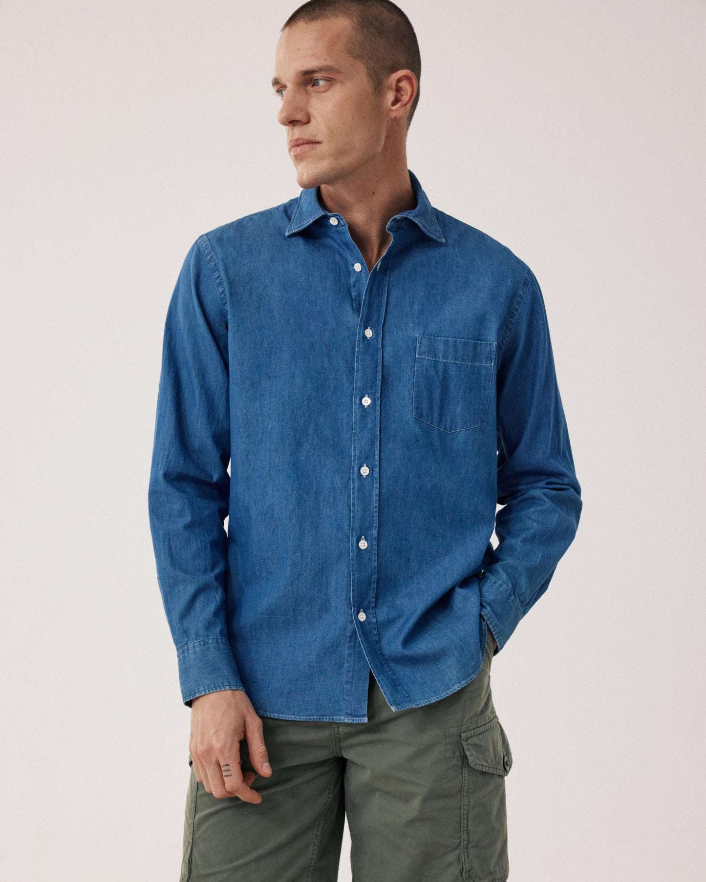 Paul Lightweight Denim Blue Men's Shirt BF11024-01