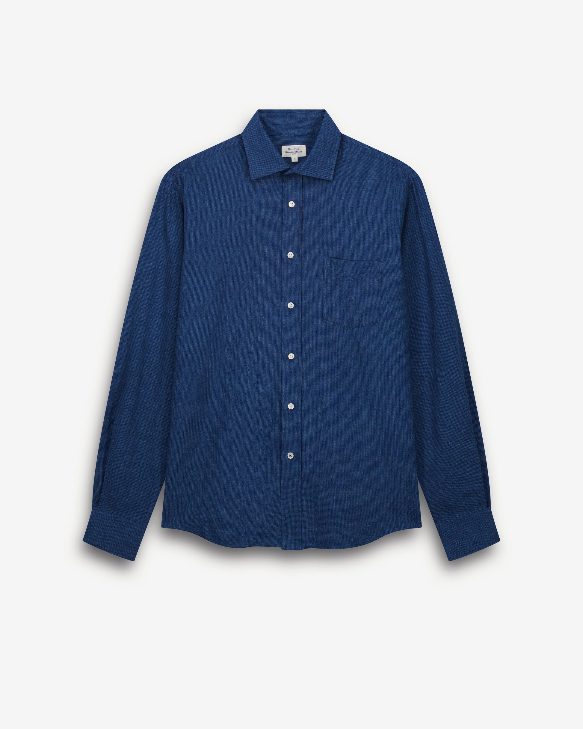 Chemise Homme en Lin & Coton Bleu Indigo Paul BF11025-03