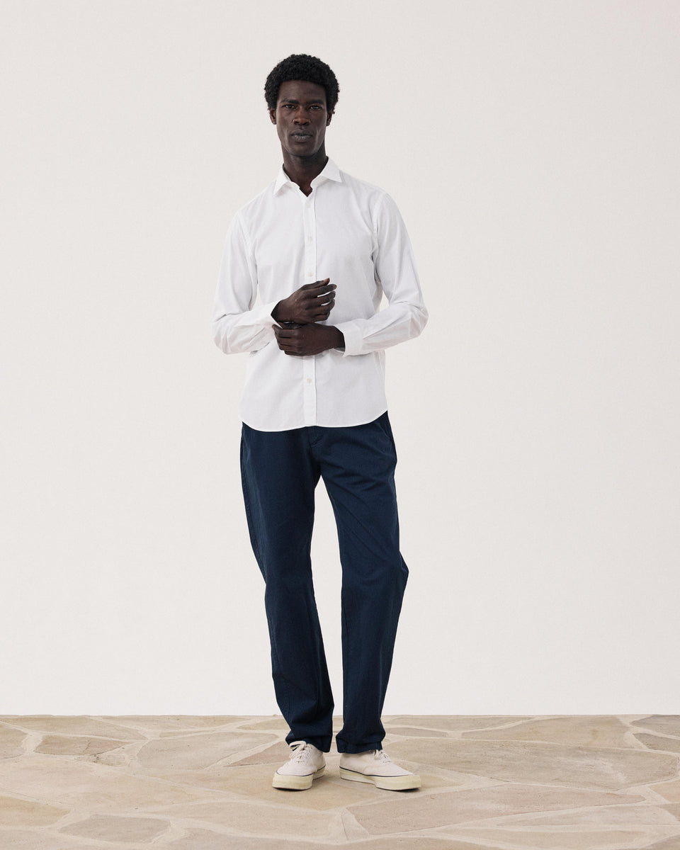 Sammy Men's White Cotton Oxford Shirt - Image alternative