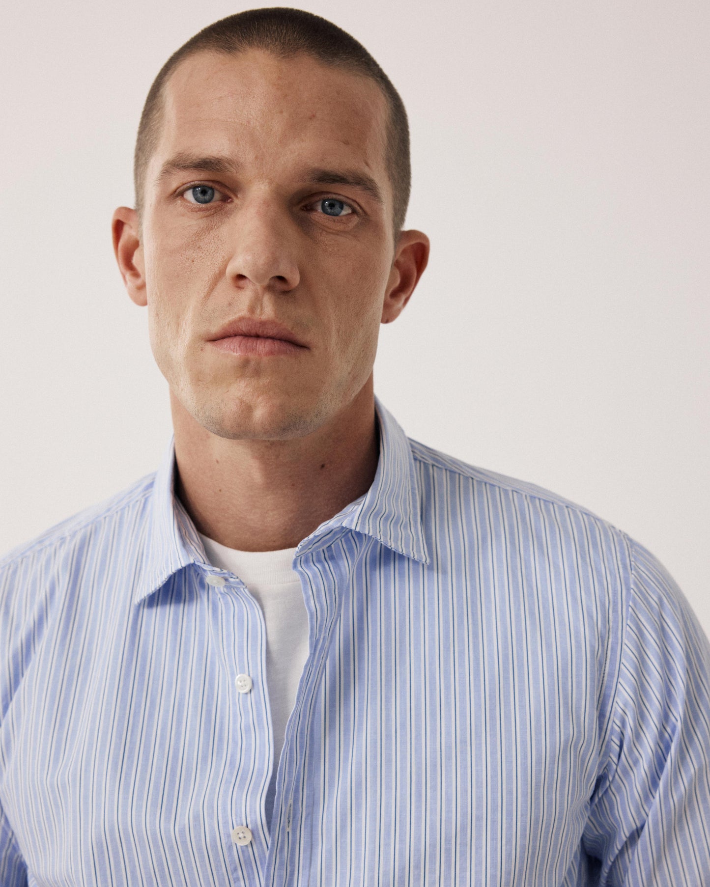 Chemise Homme en Popeline Bleu & Blanc Sammy BF12007-03