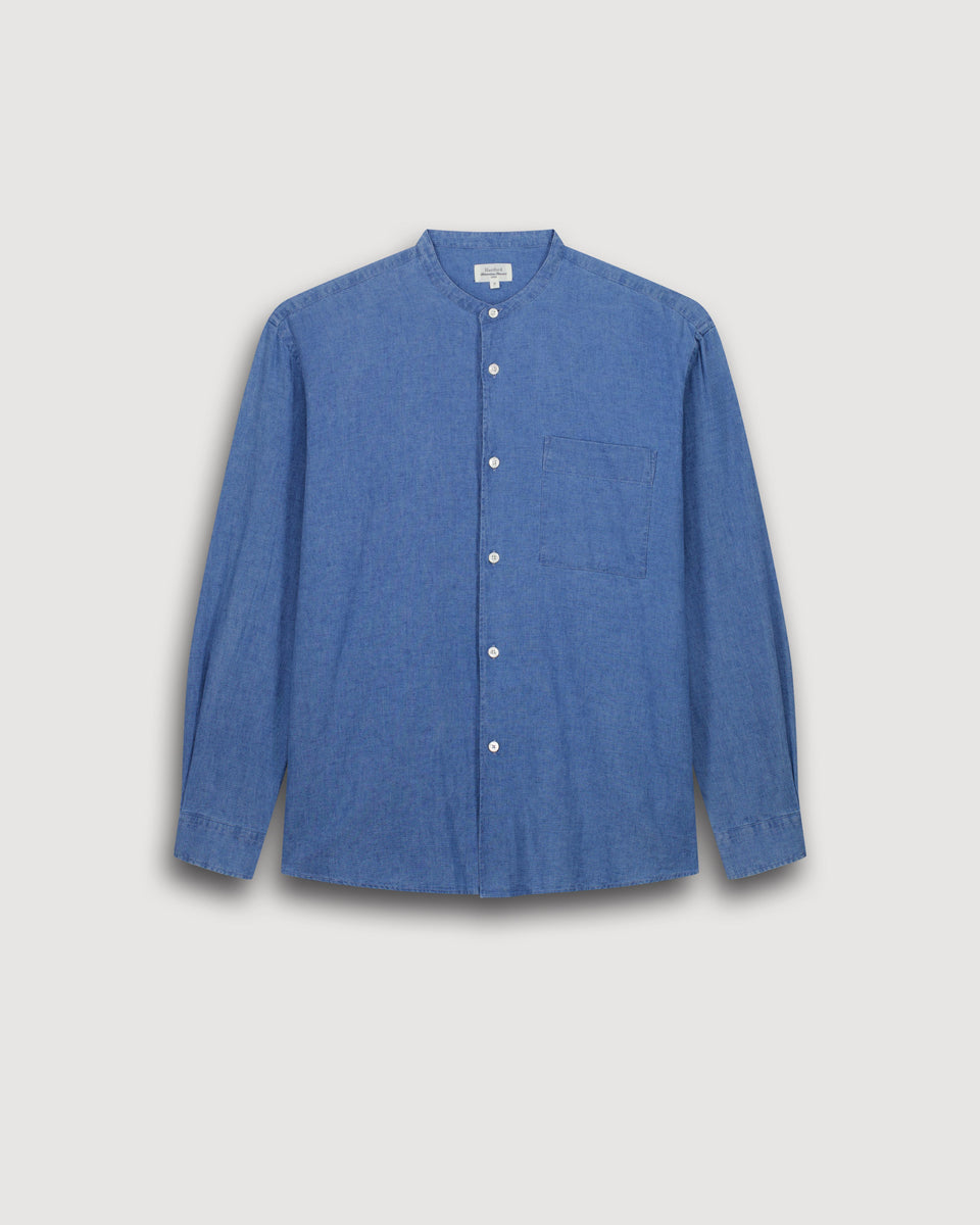 Chemise Homme en Lin & Coton Bleu Indigo Fisher - Image 3