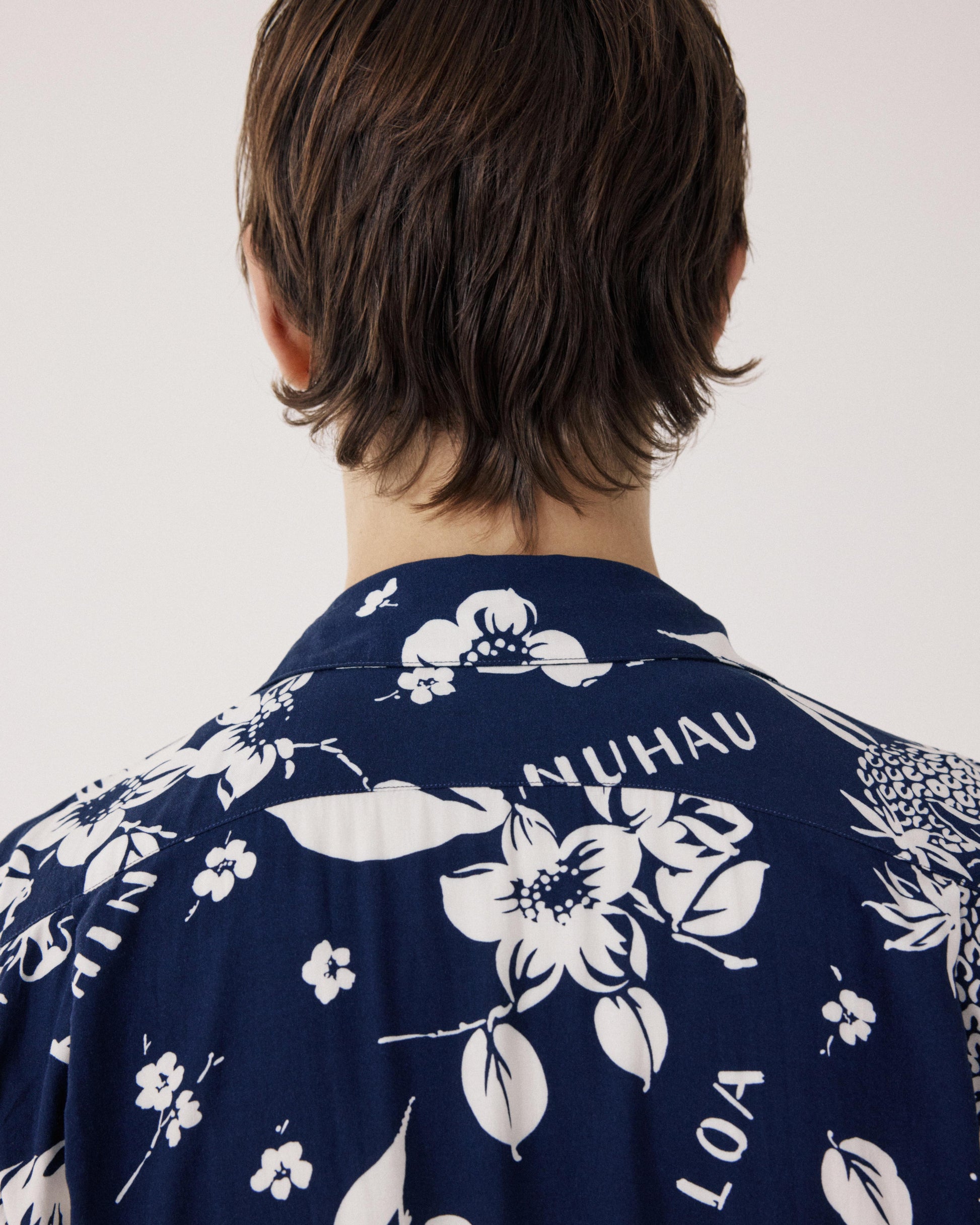 Men's Viscose Shirt with Hawaiian Print, Blue Palmito BF14035-01