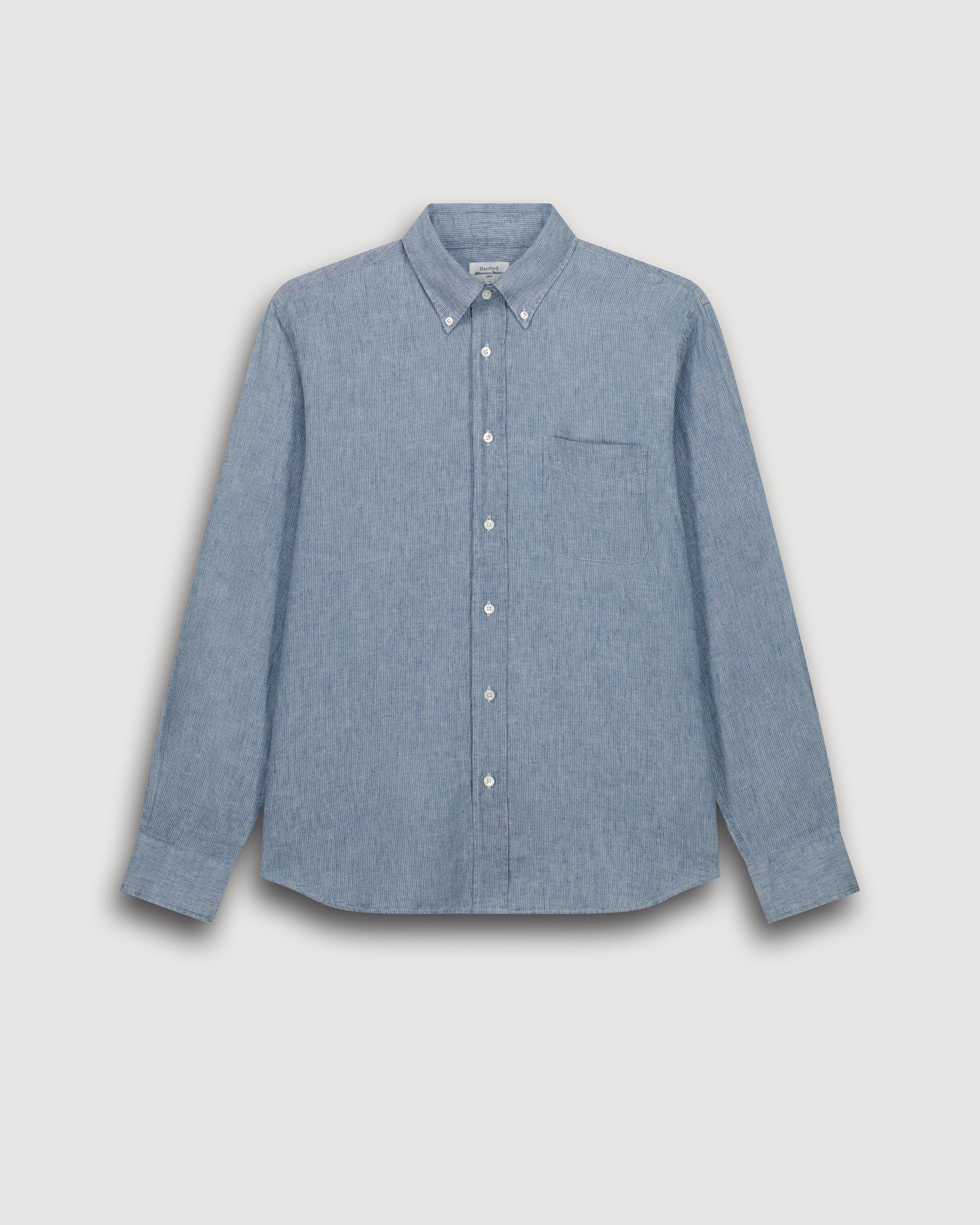 Chemise Homme en Lin & Coton Bleu Indigo Pitt BF17025-02