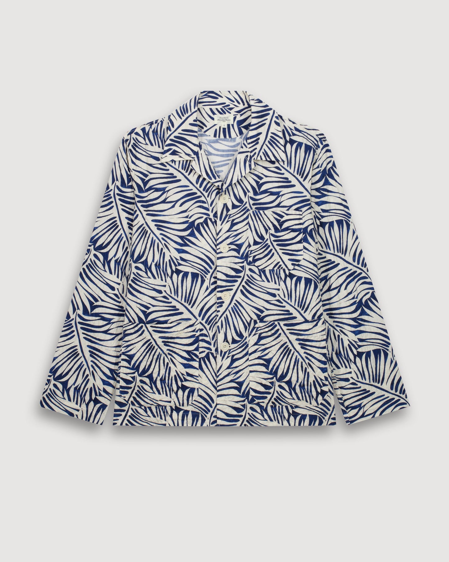 Veste Homme en Coton Imprimé Tropical Bleu Perry BF18108-01