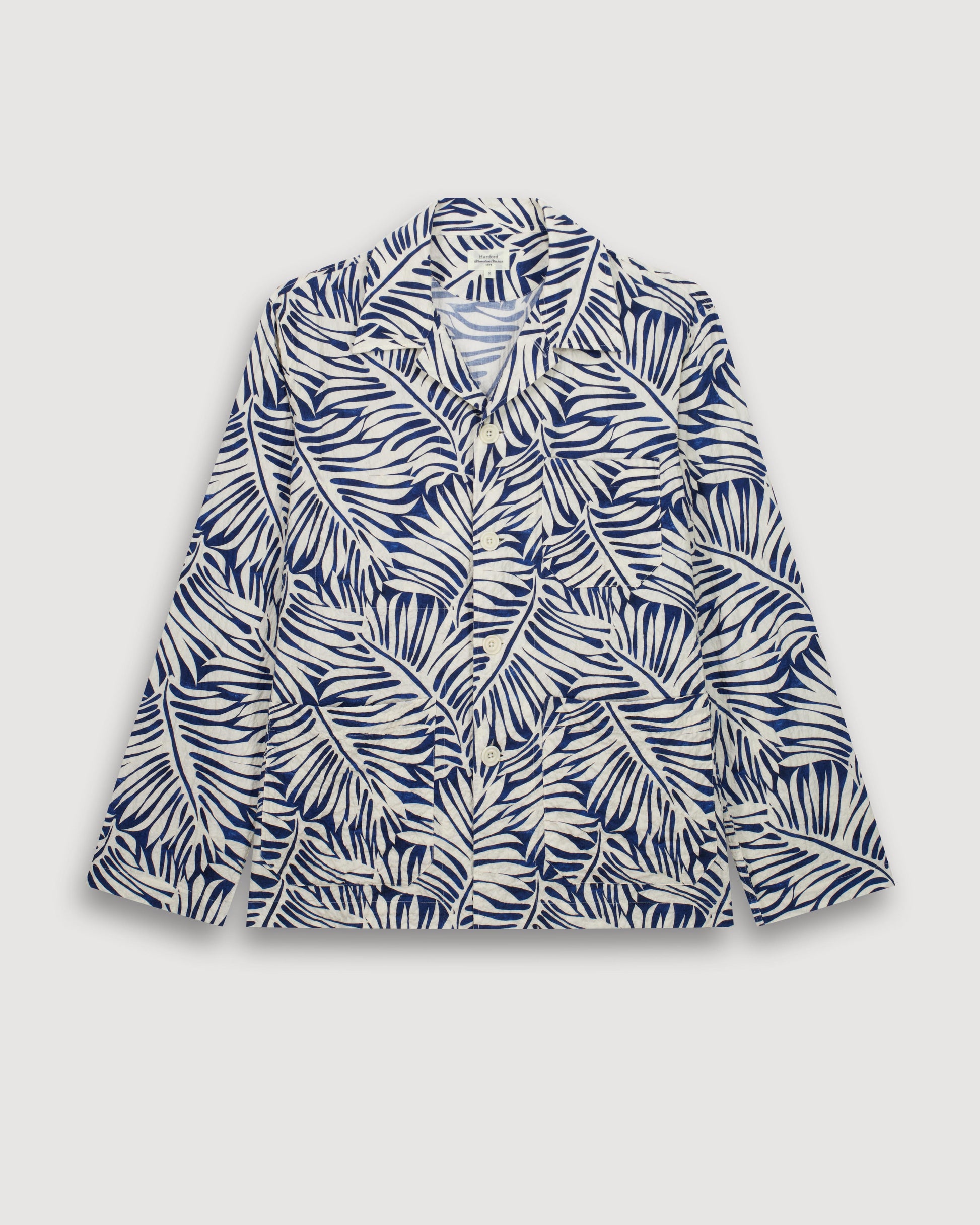 Veste Homme en Coton Imprimé Tropical Bleu Perry BF18108-01