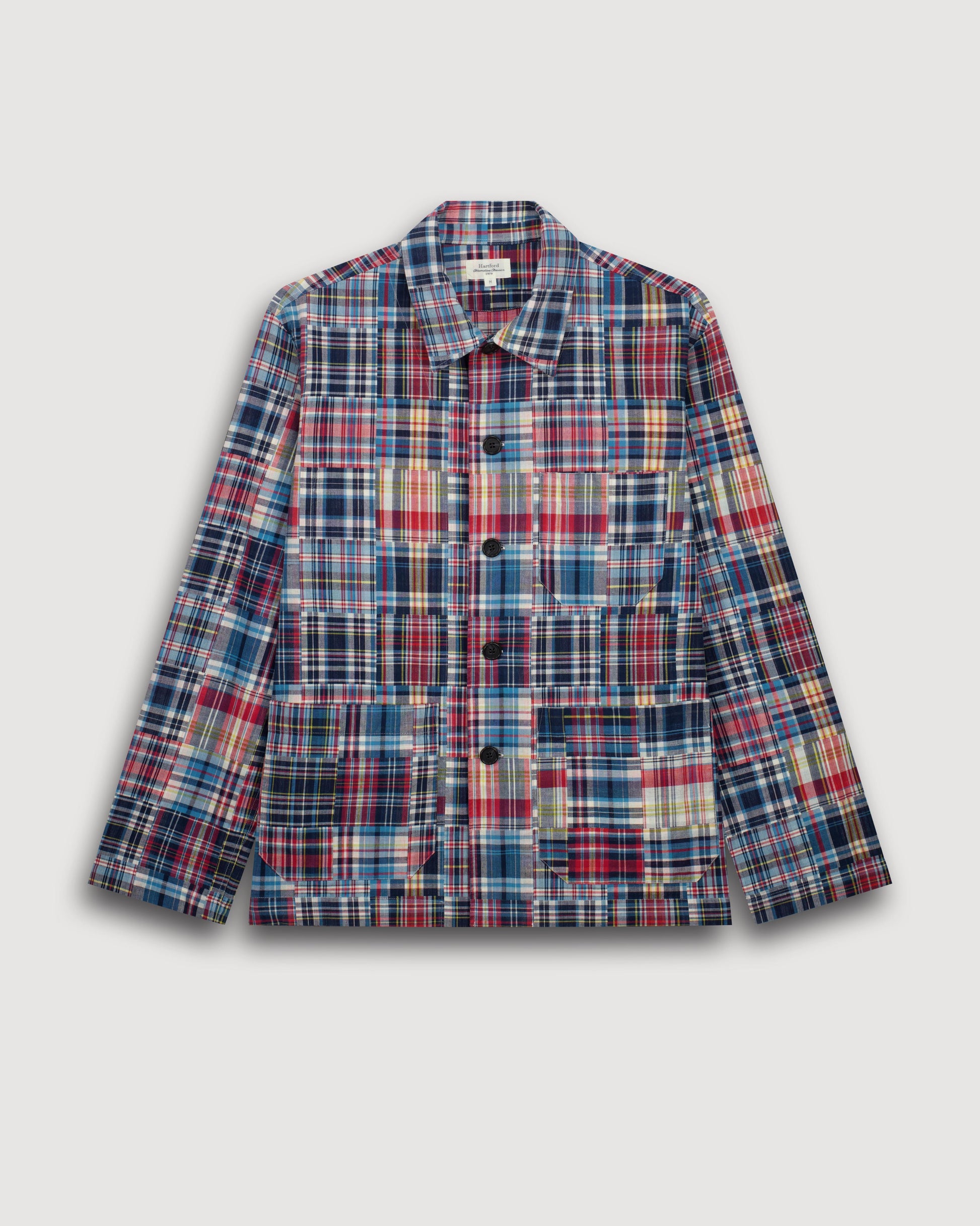 Veste Homme en Coton à Carreaux Bleu & Rouge Perry BF18119-01