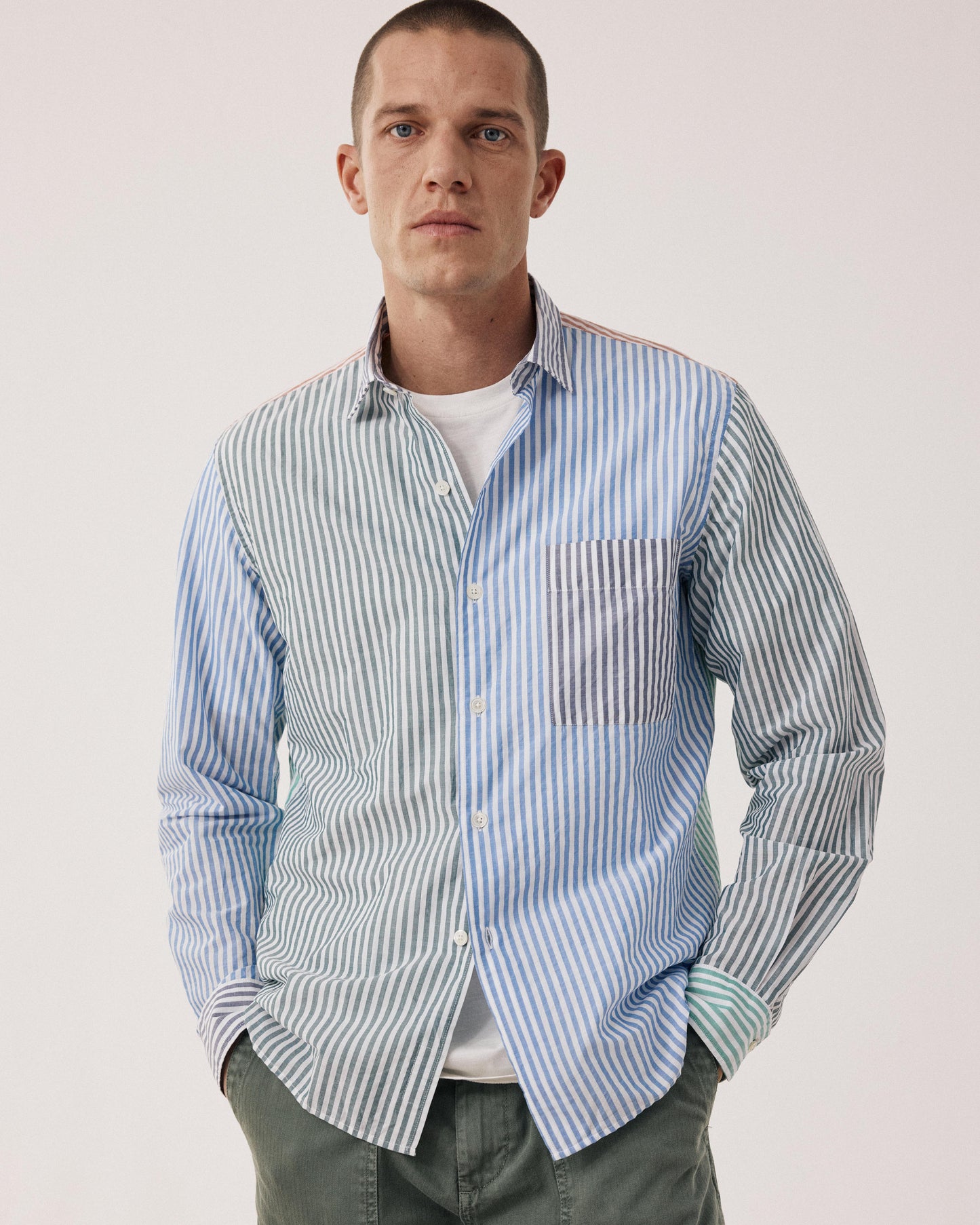 Chemise Homme en Fil-à-fil Patchwork BF27016-08