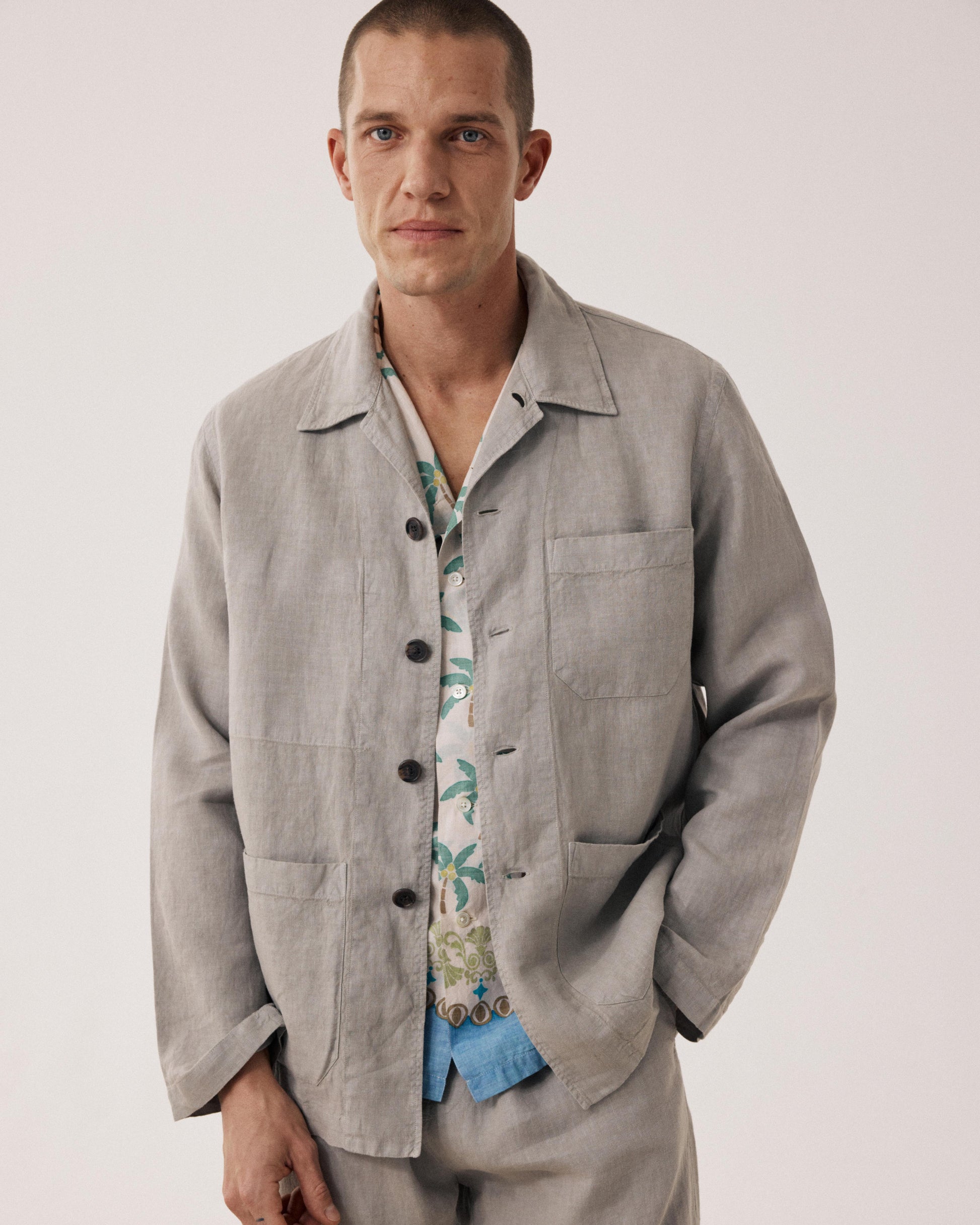 Perry Men's Sage Green Linen Jacket BF28100-71 - Men's Jacket - Hartford Perry Men's Sage Green Linen Jacket BF28100-71 - Men's Jacket - Hartford