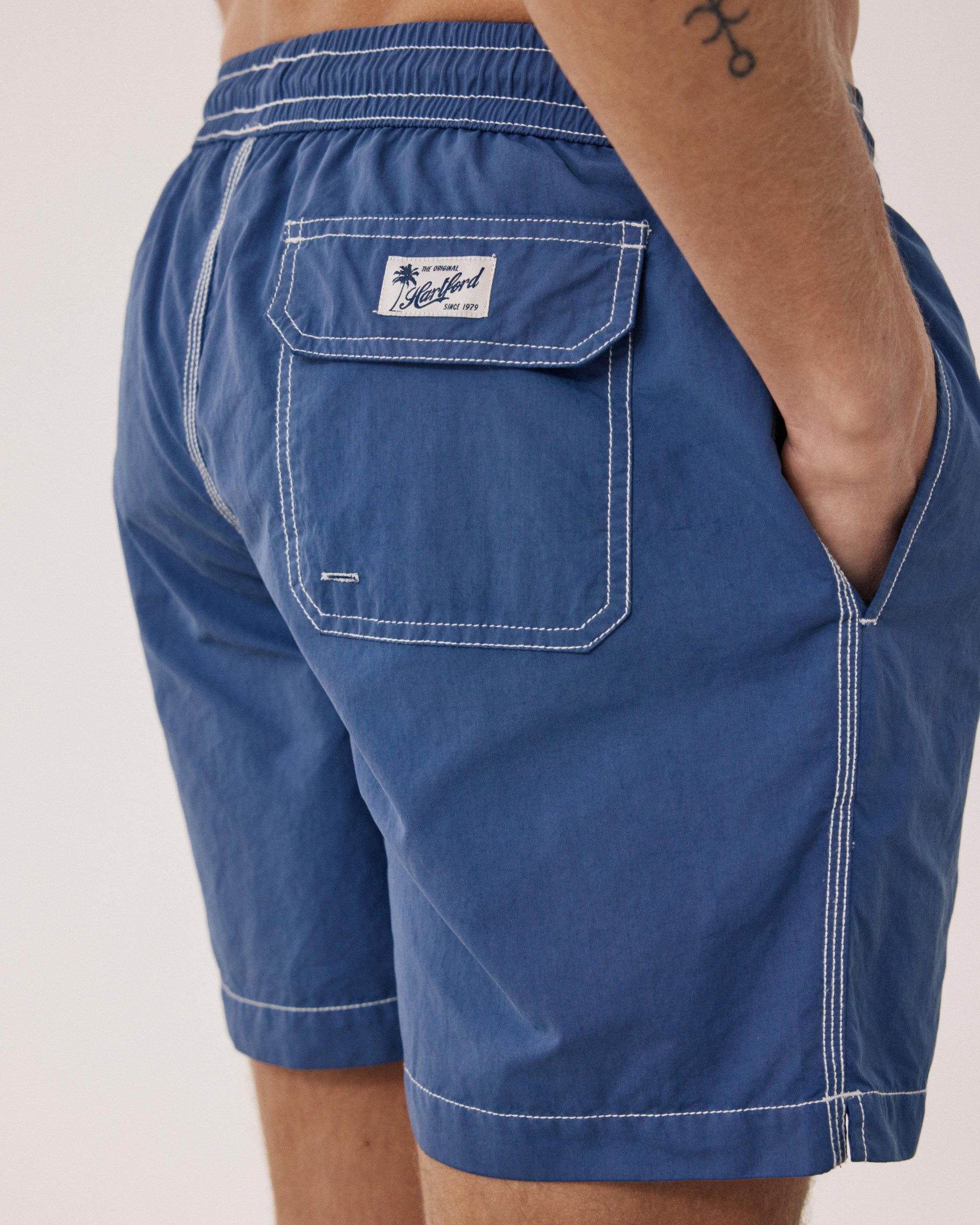 Men's Classic Blue Denim Swim Trunks BF30200-61