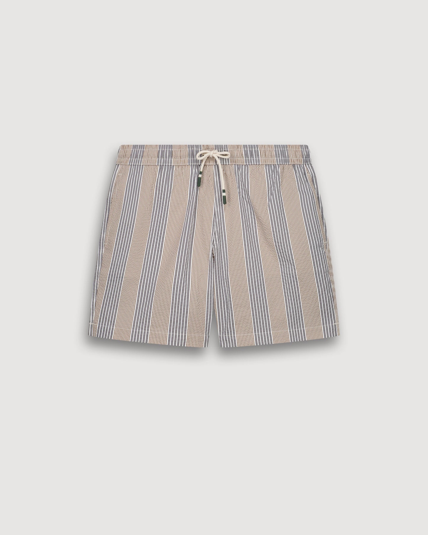 Costume da bagno da uomo in cotone seersucker a righe grigie Swim BF30205-02