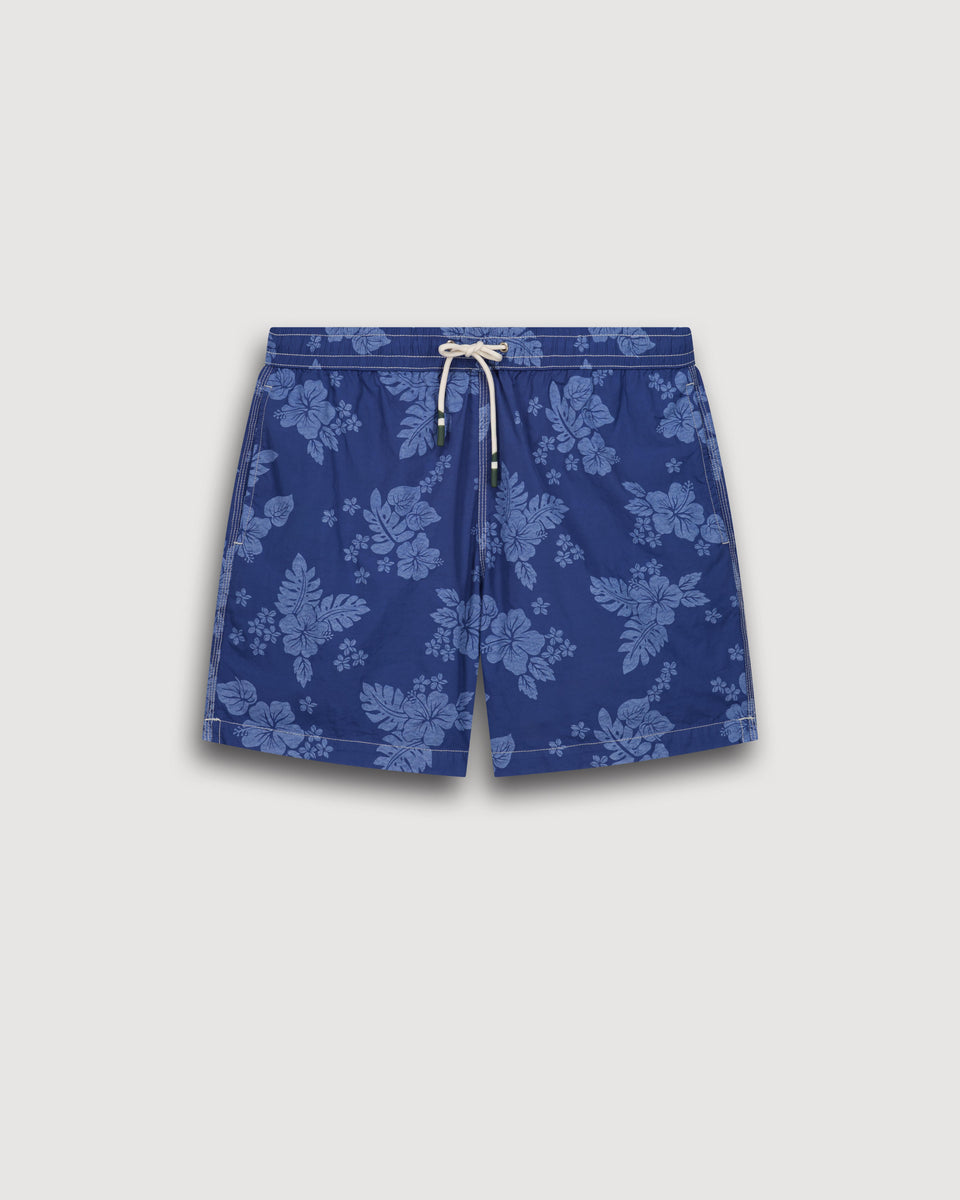Maillot Homme Imprimé Hibiscus Bleu Indigo Swim - Image 3