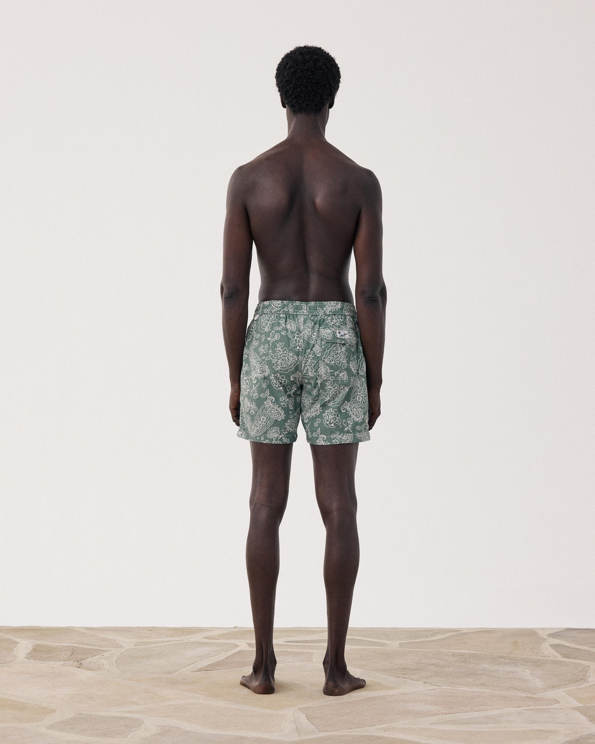 Maillot Homme Imprimé Paisley Vert Swim BF30216-03