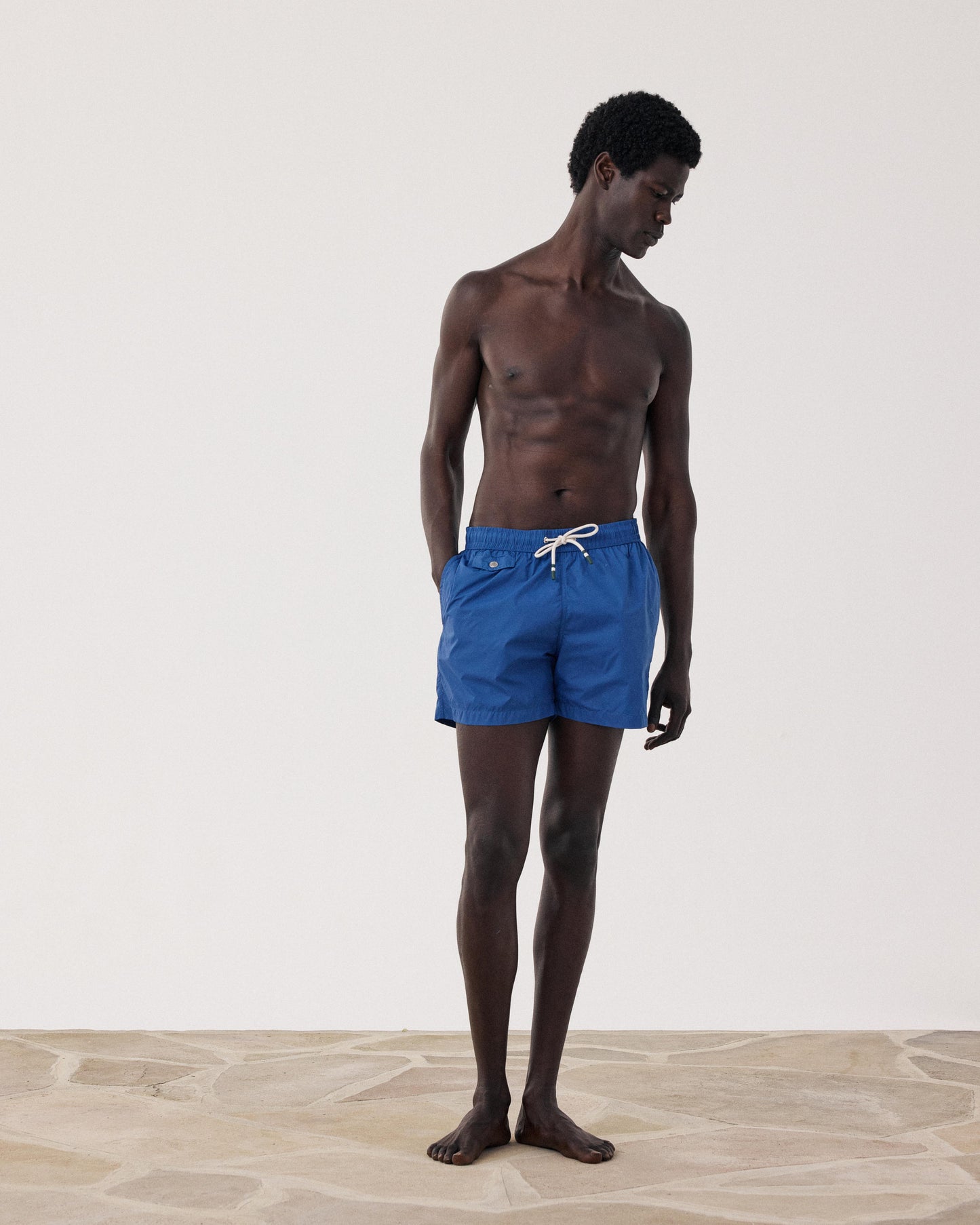 Men's Ultra-Lightweight Petrol Blue Boxer Swim Trunks BF32202-05