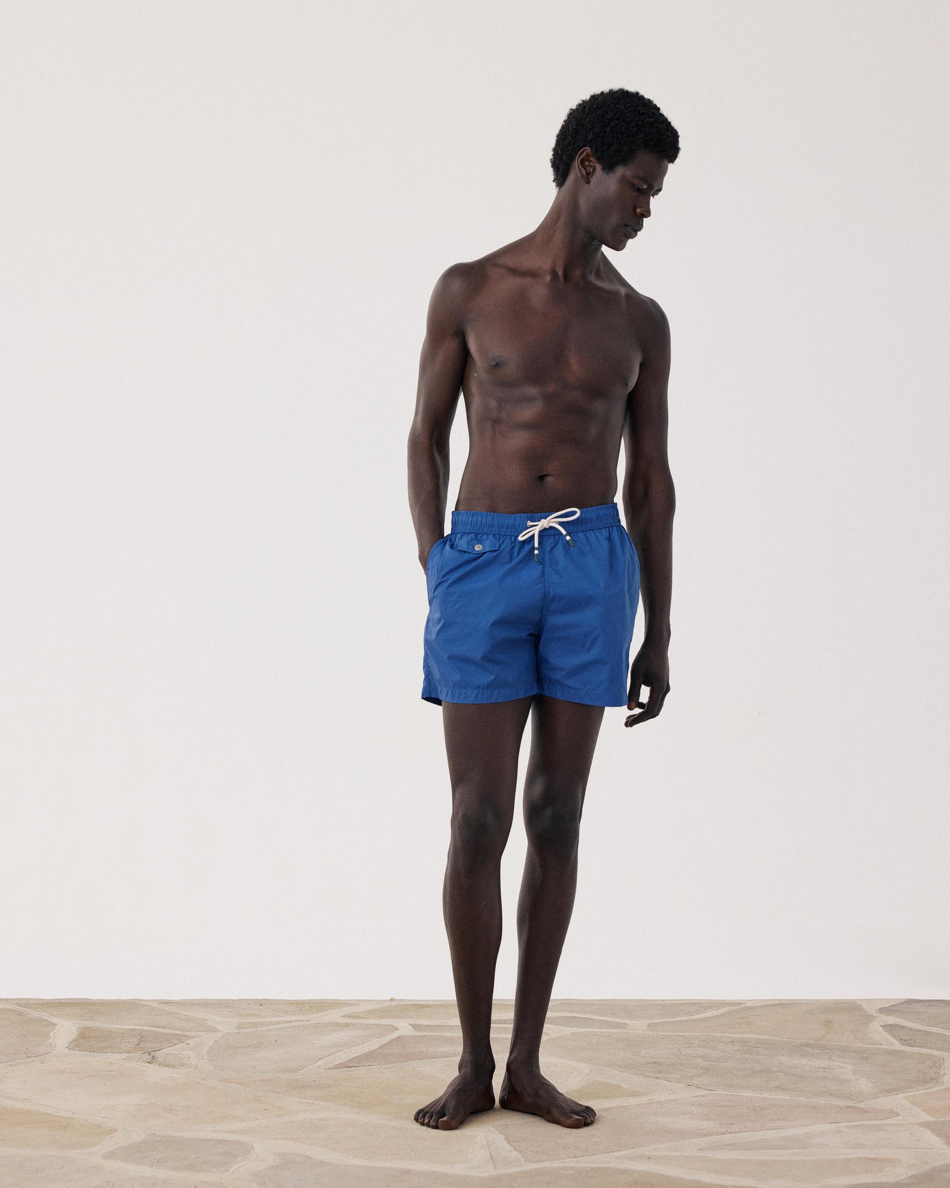 Men's Ultra-Lightweight Petrol Blue Boxer Swim Trunks BF32202-05