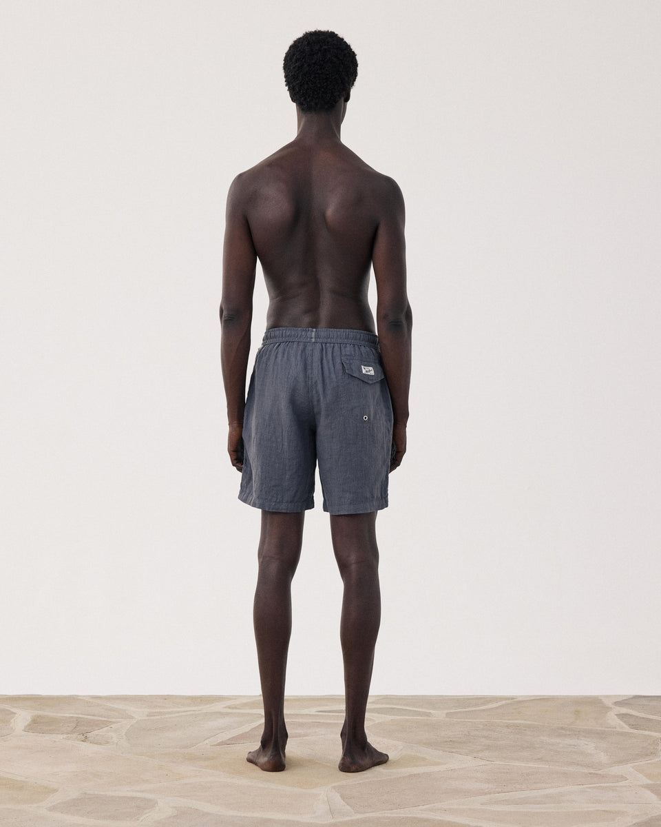 Long Men's Carbon Linen Swim trunks - Image alternative