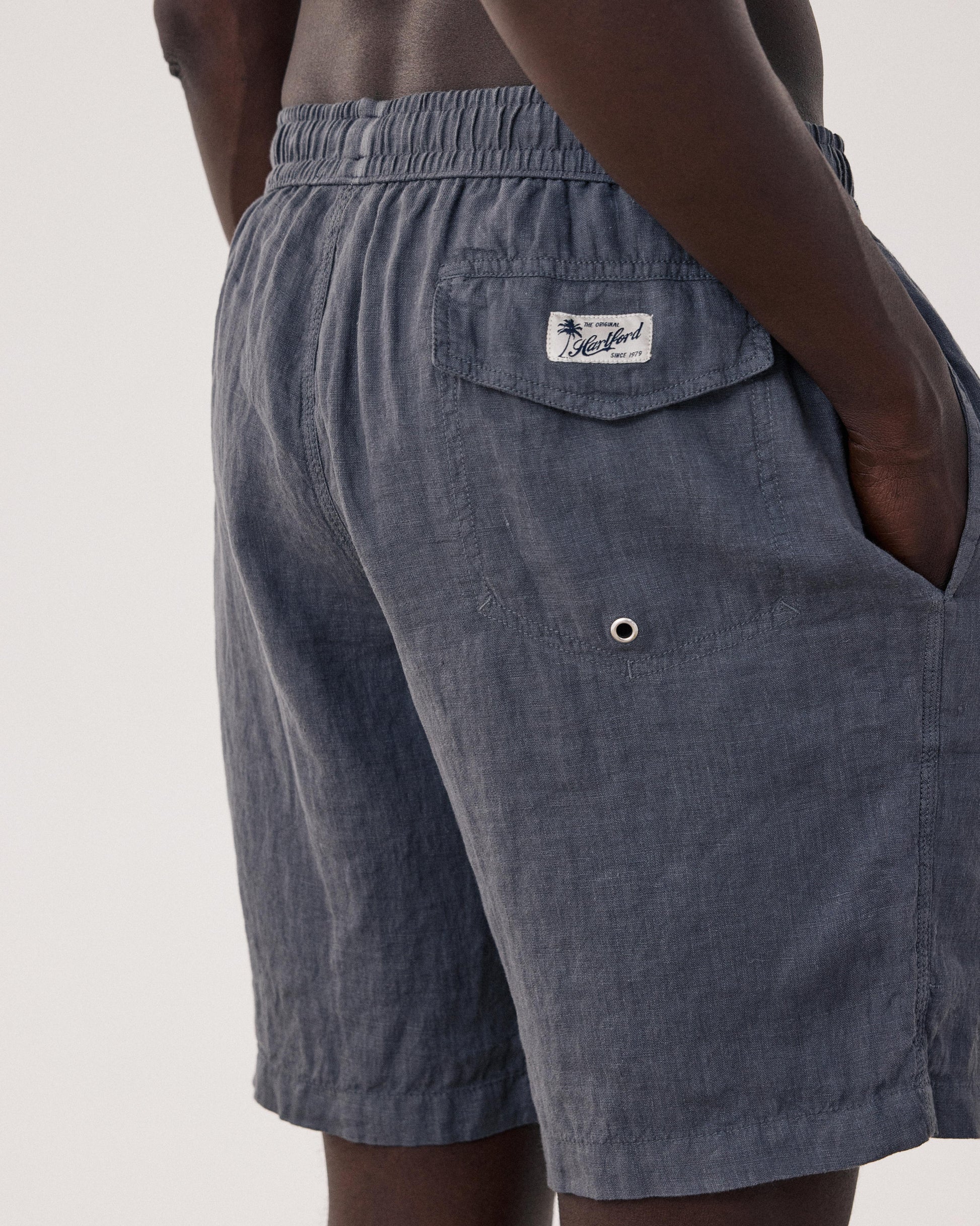 Men's Carbon Linen Long Swim Short BF40201-90