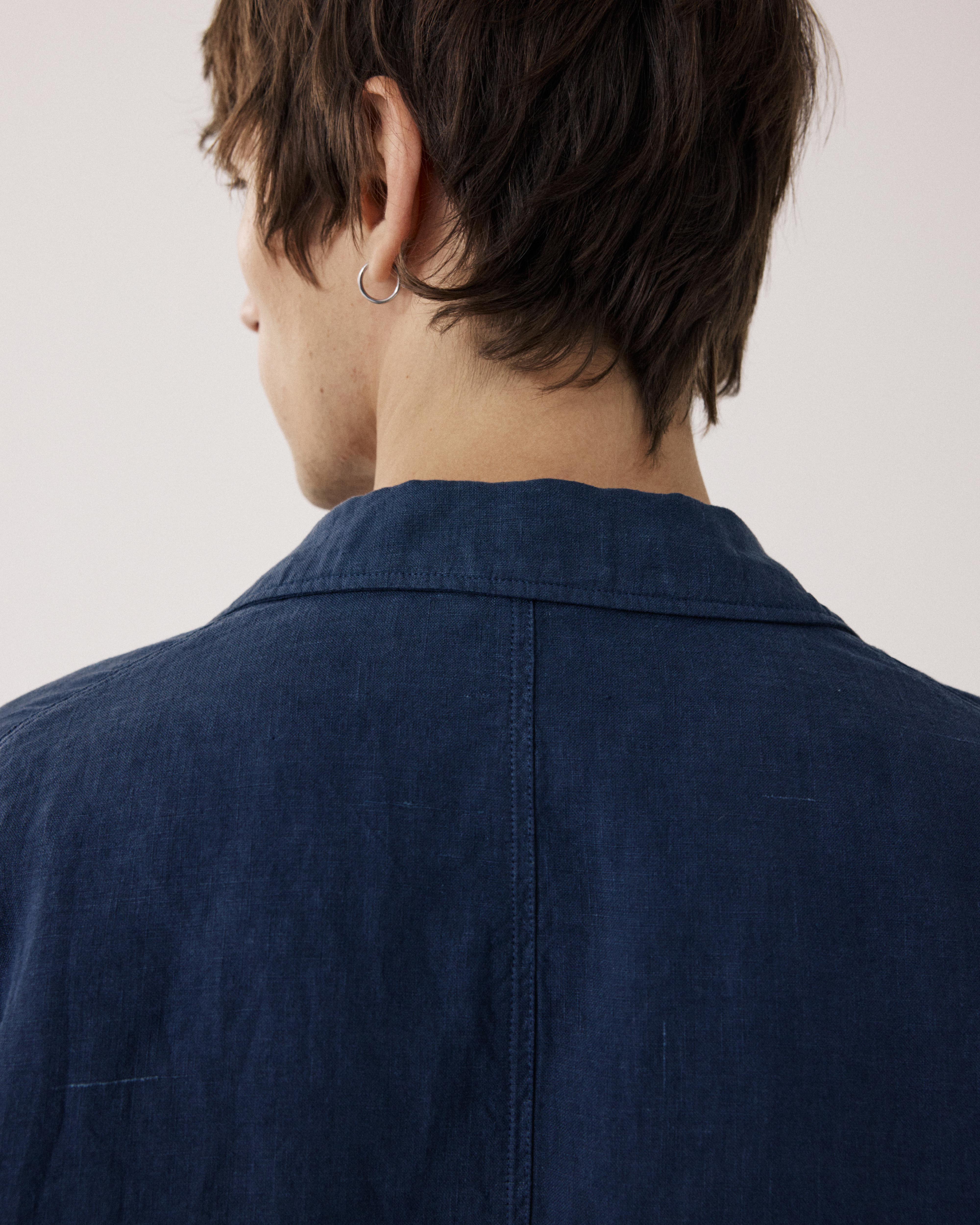 Jobby Men's Navy Blue Linen Jacket BF42101-59 - Men's Jacket