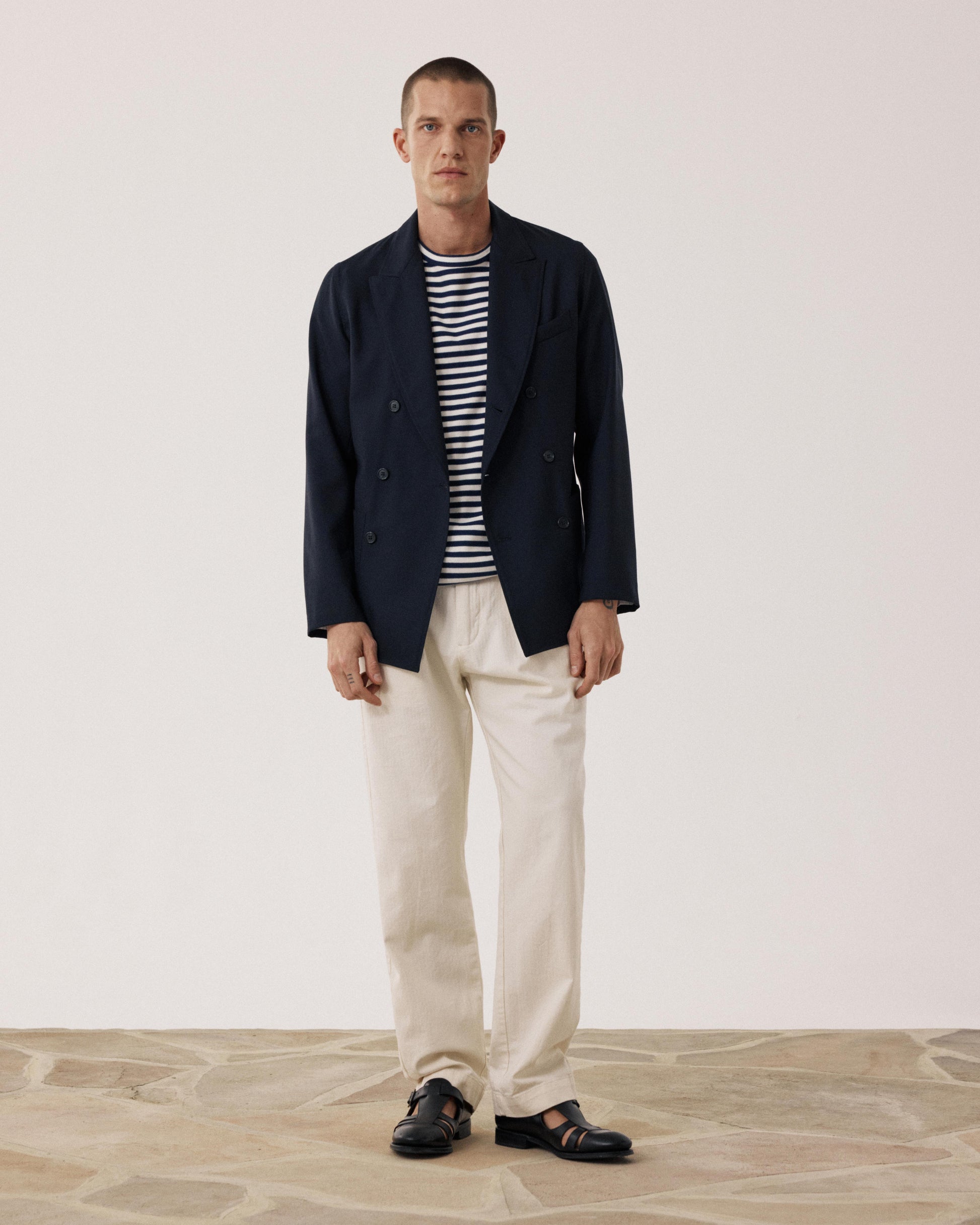 Men's Navy Blue Wool Jacket Jarod BF43121-01