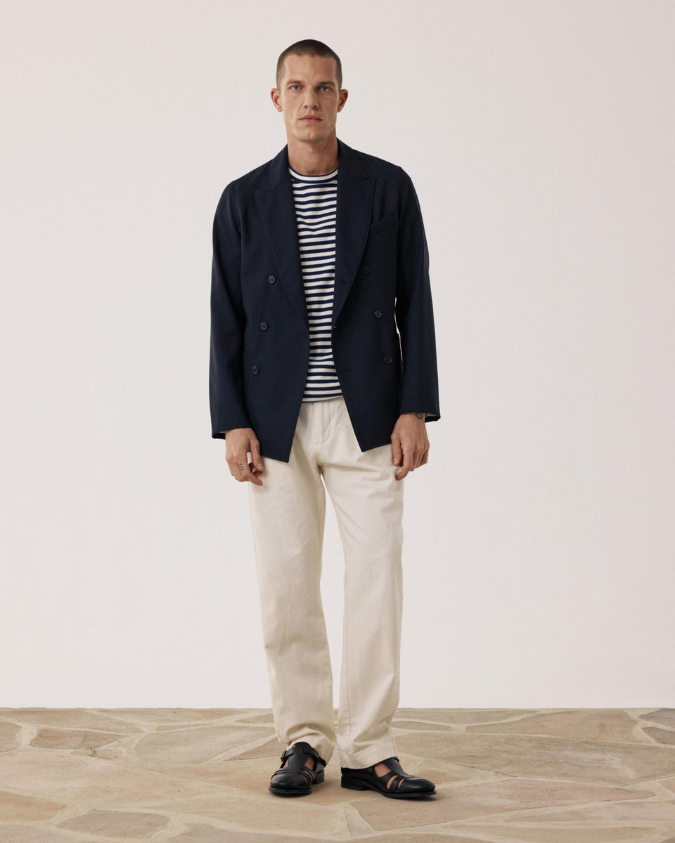 Jarod Men's Navy Blue Wool Jacket - Image alternative