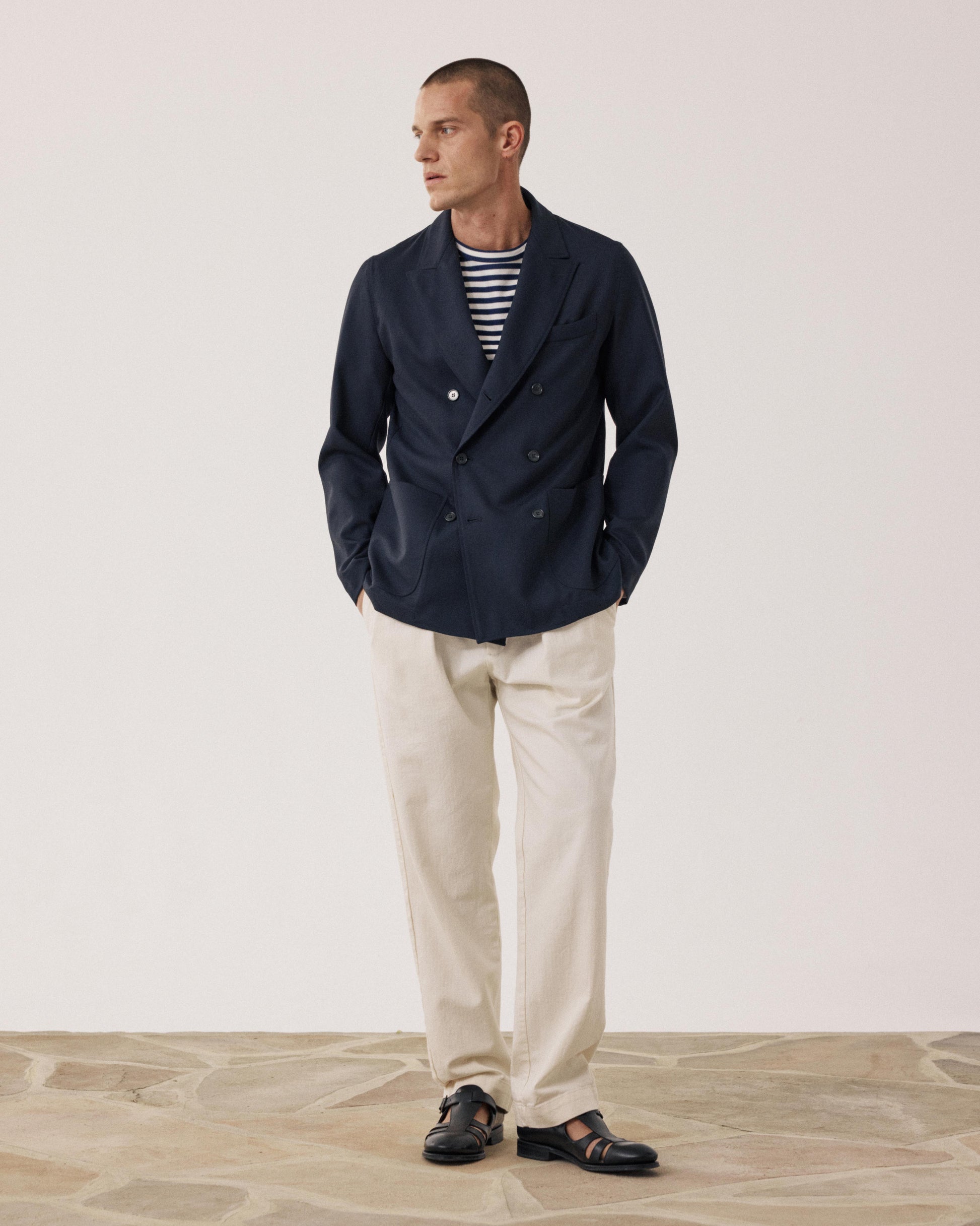 Men's Navy Blue Wool Jacket Jarod BF43121-01