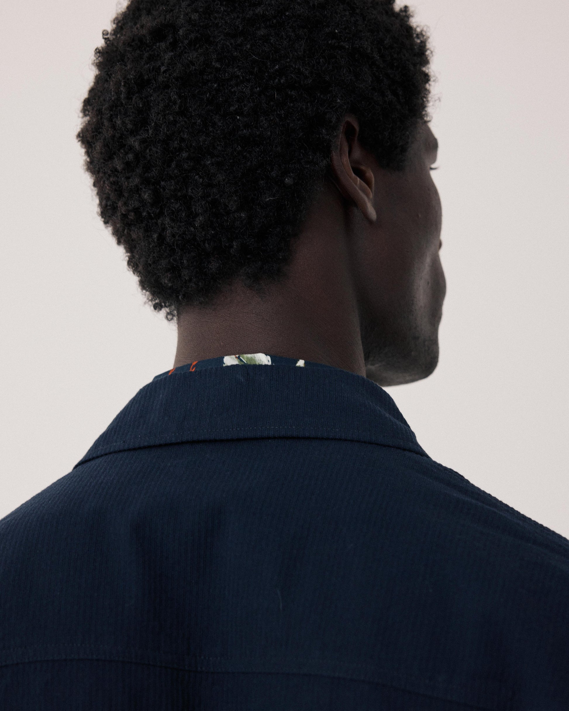 Men's Navy Blue Seersucker Jacket Danny BF45113-01