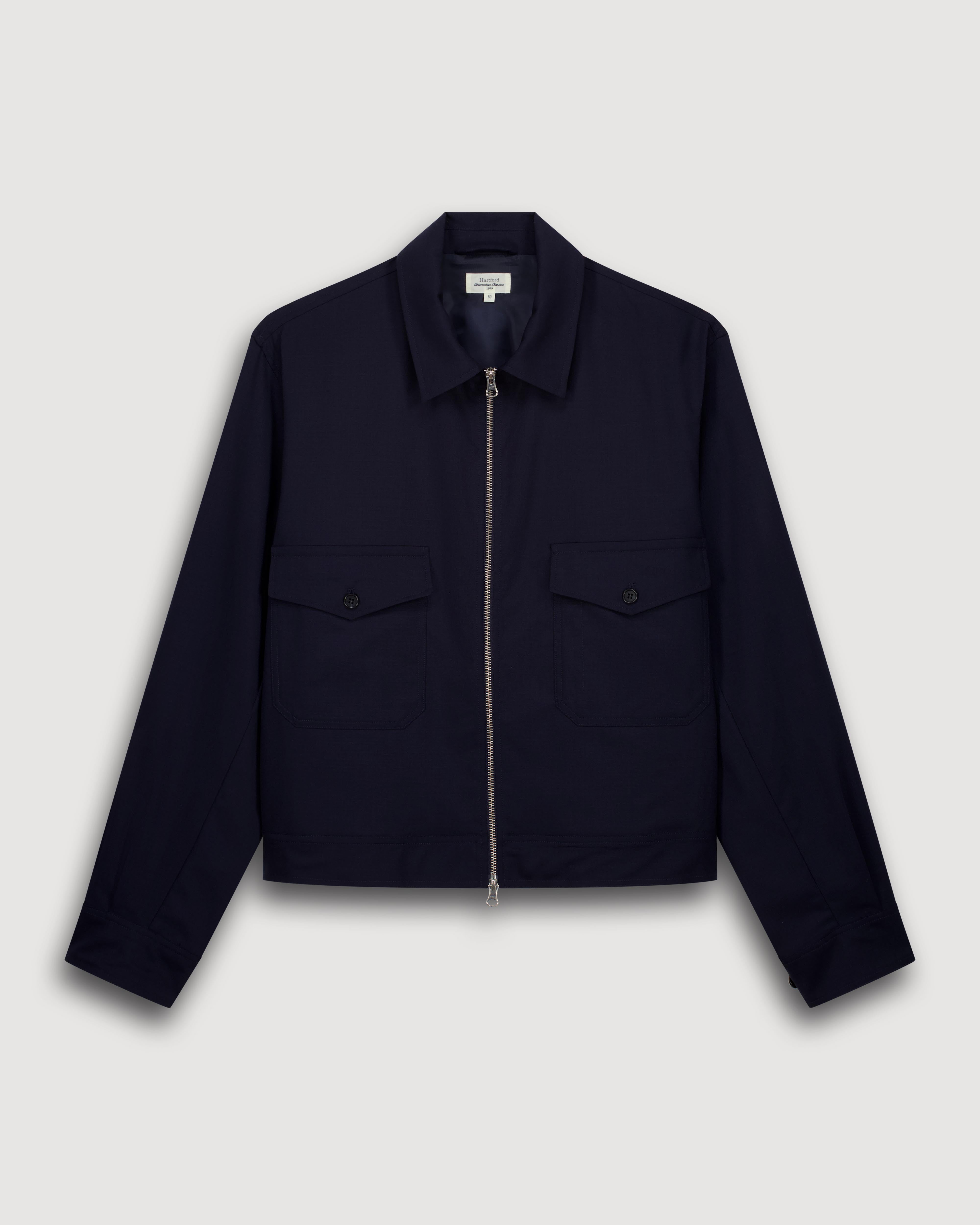 Dickson Men's Navy Blue Wool & Cotton Jacket BF46120-01 - Men's