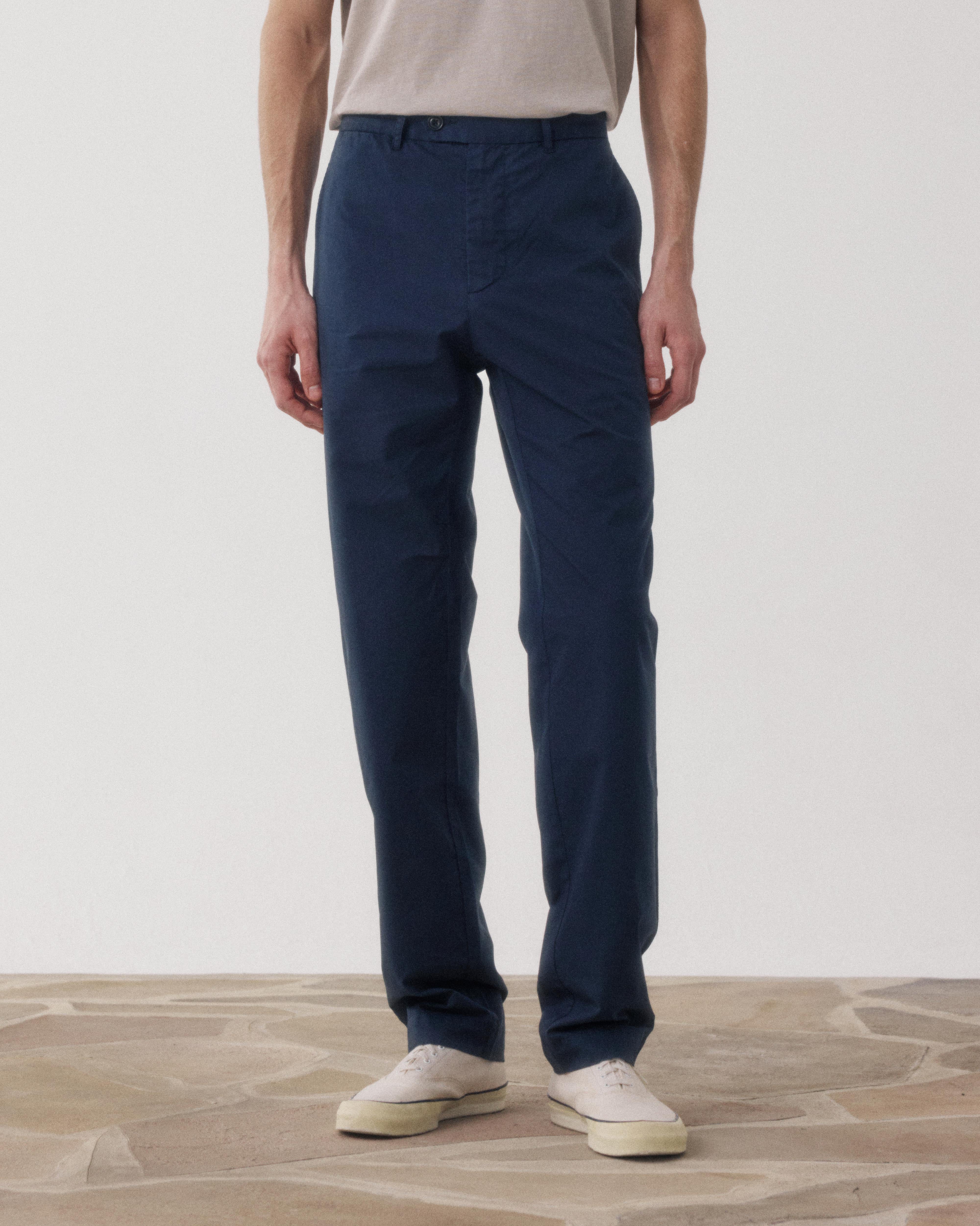 Task Men's Navy Blue Seersucker 'Canete' Pants BF55113-01 - Men's