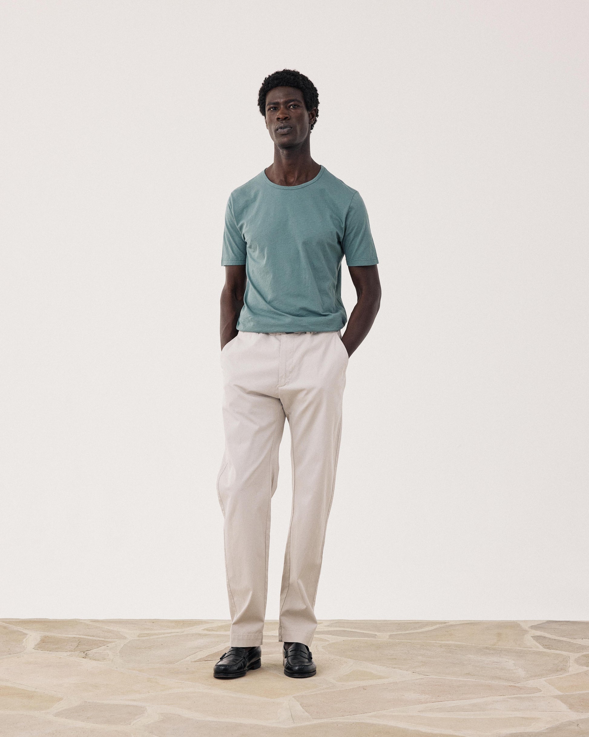 Pantalon Homme en Piqué de Coton Beige Taylor BF51104-118