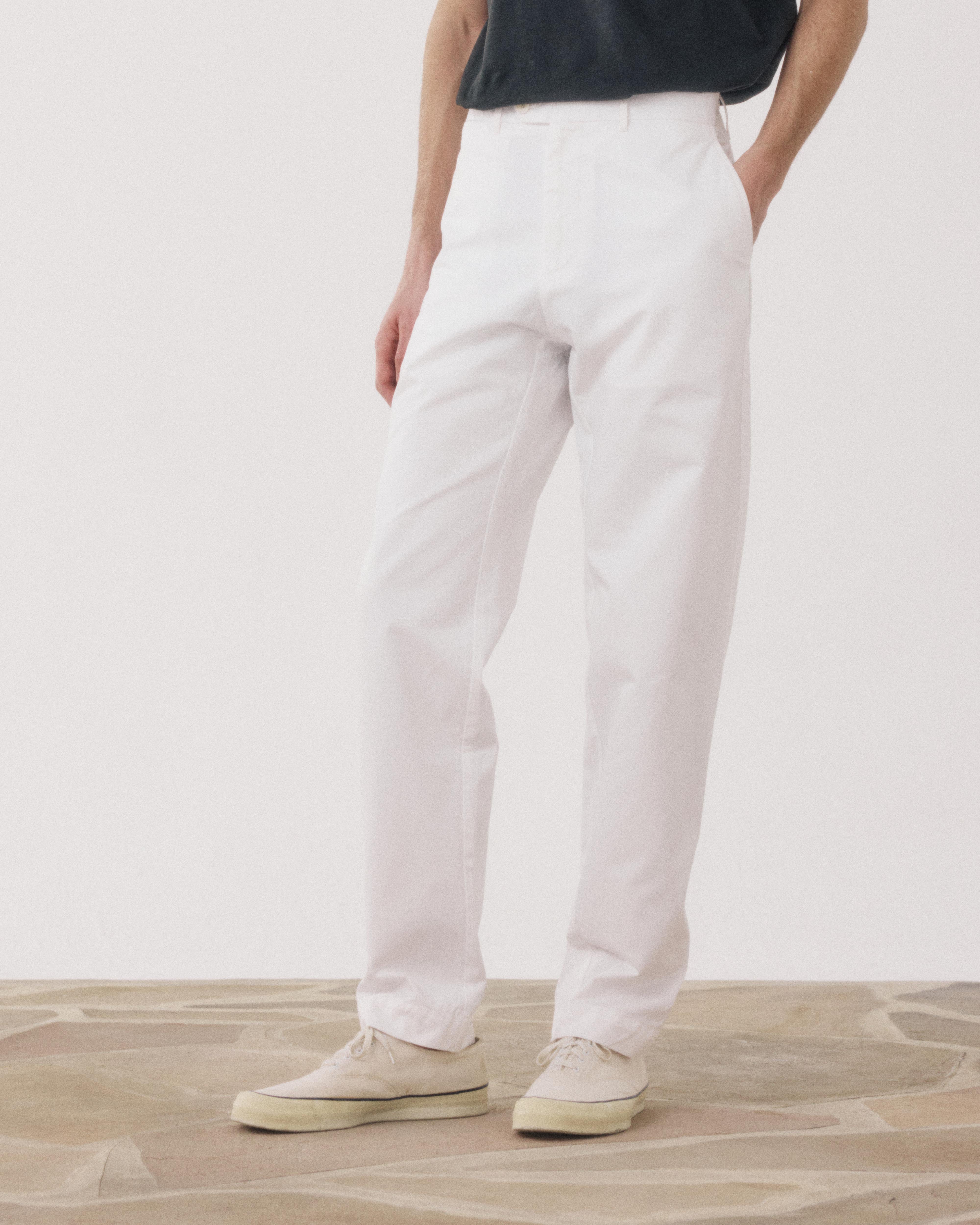 Taylor Men's White Chino Pants BF51105-100 - Men's Pants - Hartford