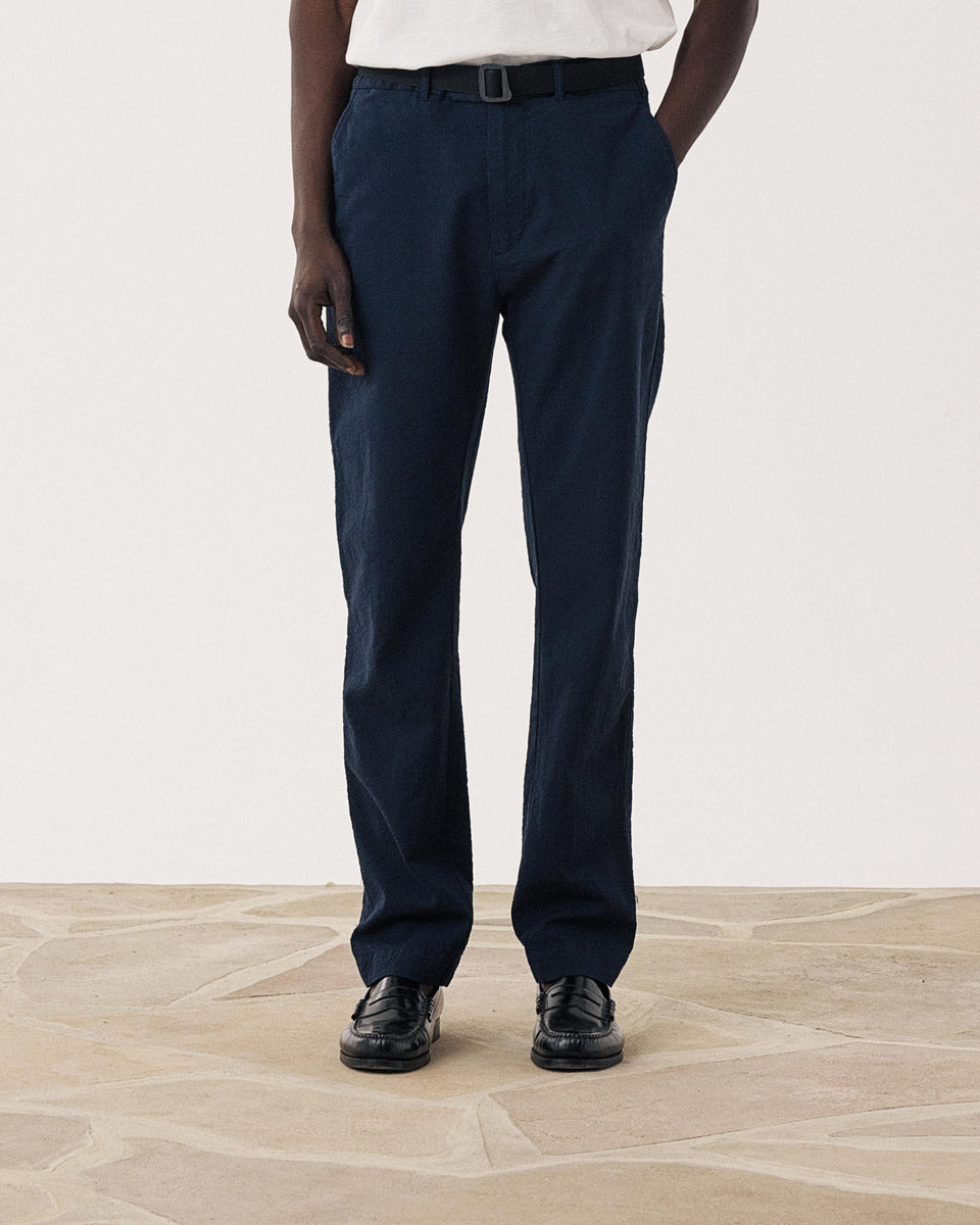 Taylor Men's Navy Blue Seersucker Pants - Image alternative