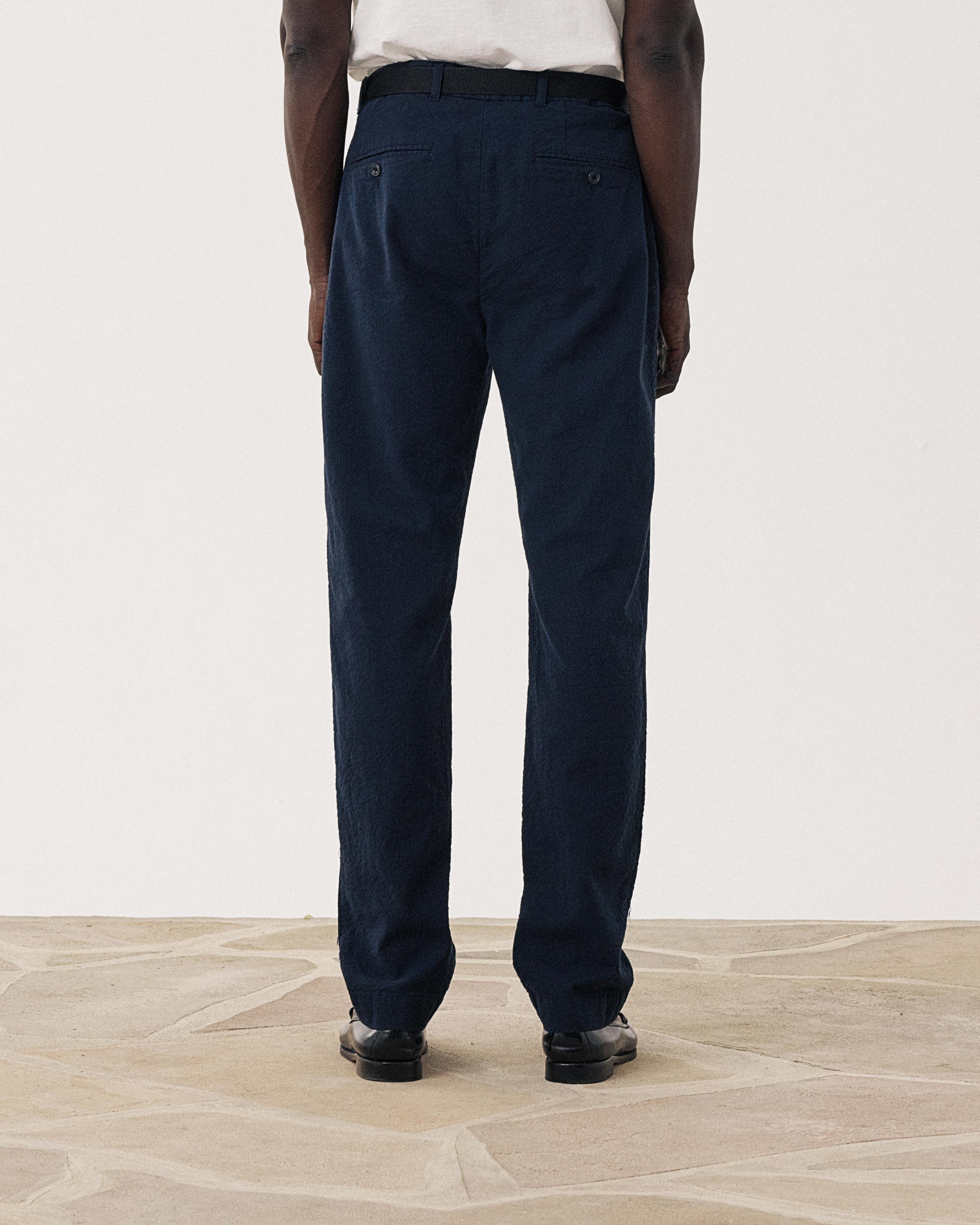 Taylor Men's Navy Blue Seersucker 'Canete' Pants BF51113-01