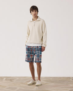 Pantaloncini brevi da uomo in Cotone A Quadri blu e rosso Patchwork Task BF54119-01