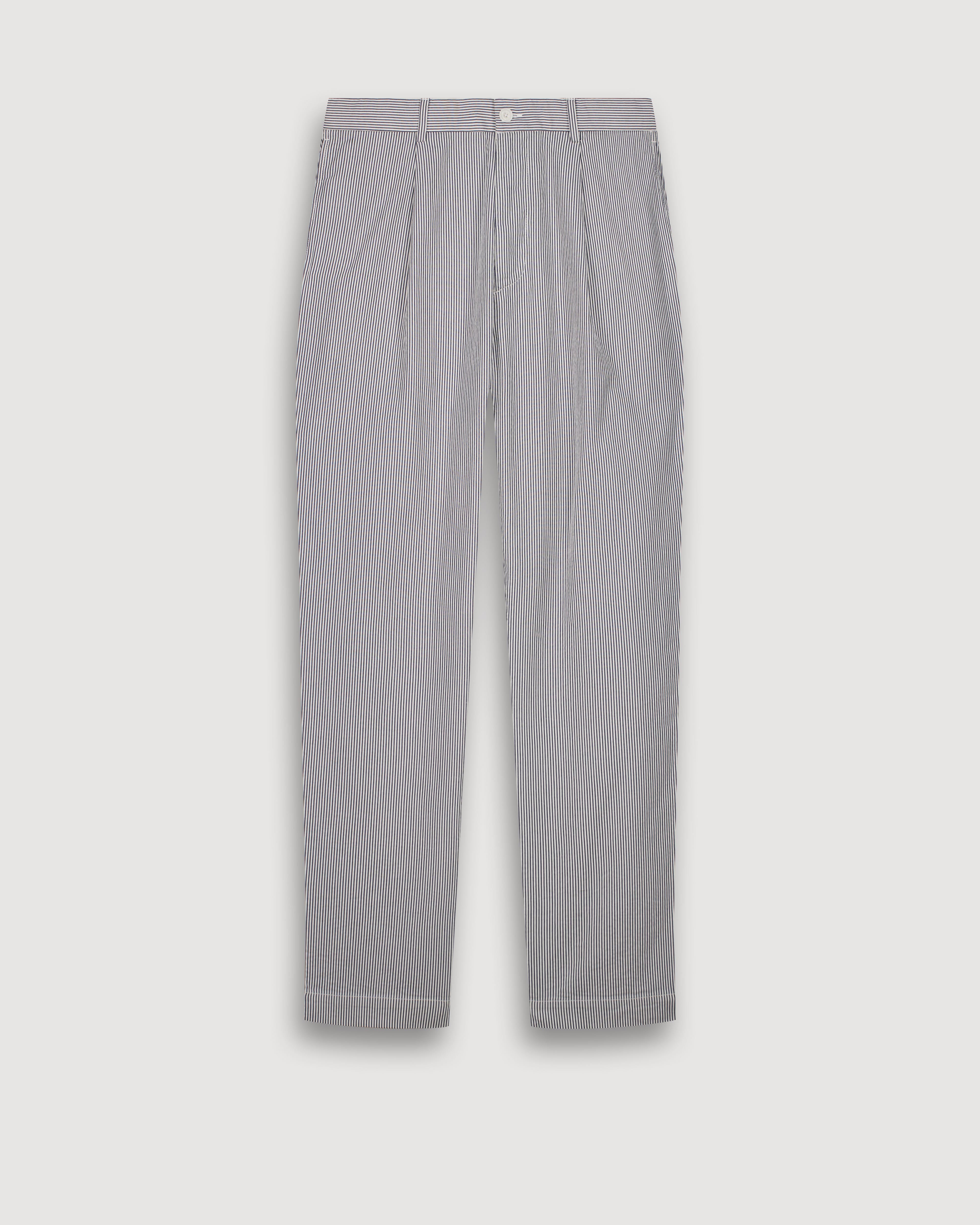 Task Men's Navy & Off-White Seersucker 'Canete' Pants BF55113-02