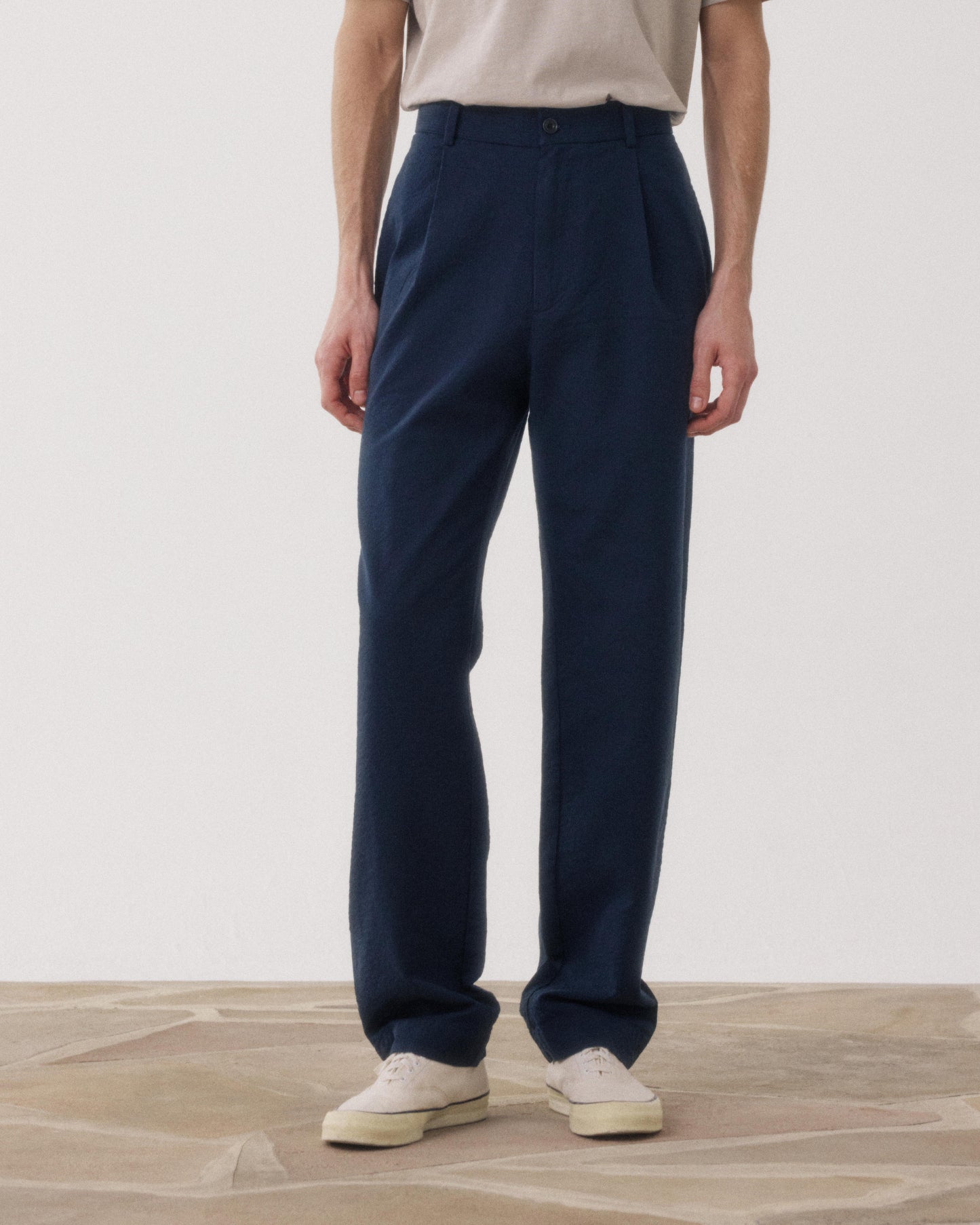 Task Men's Navy Blue Seersucker Pants