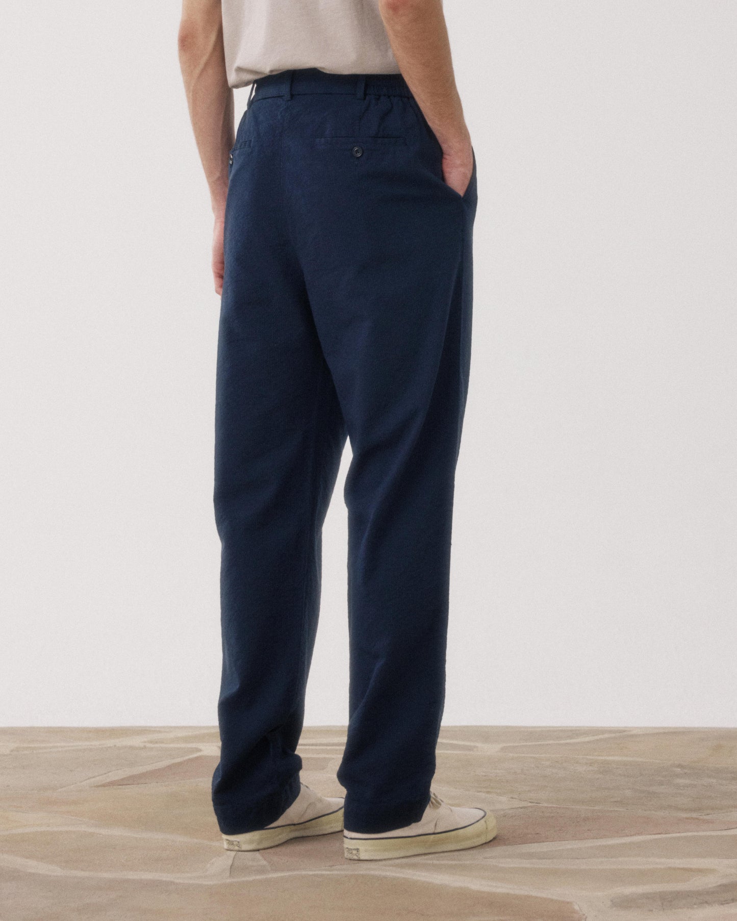 Task Men's Navy Blue Seersucker Pants