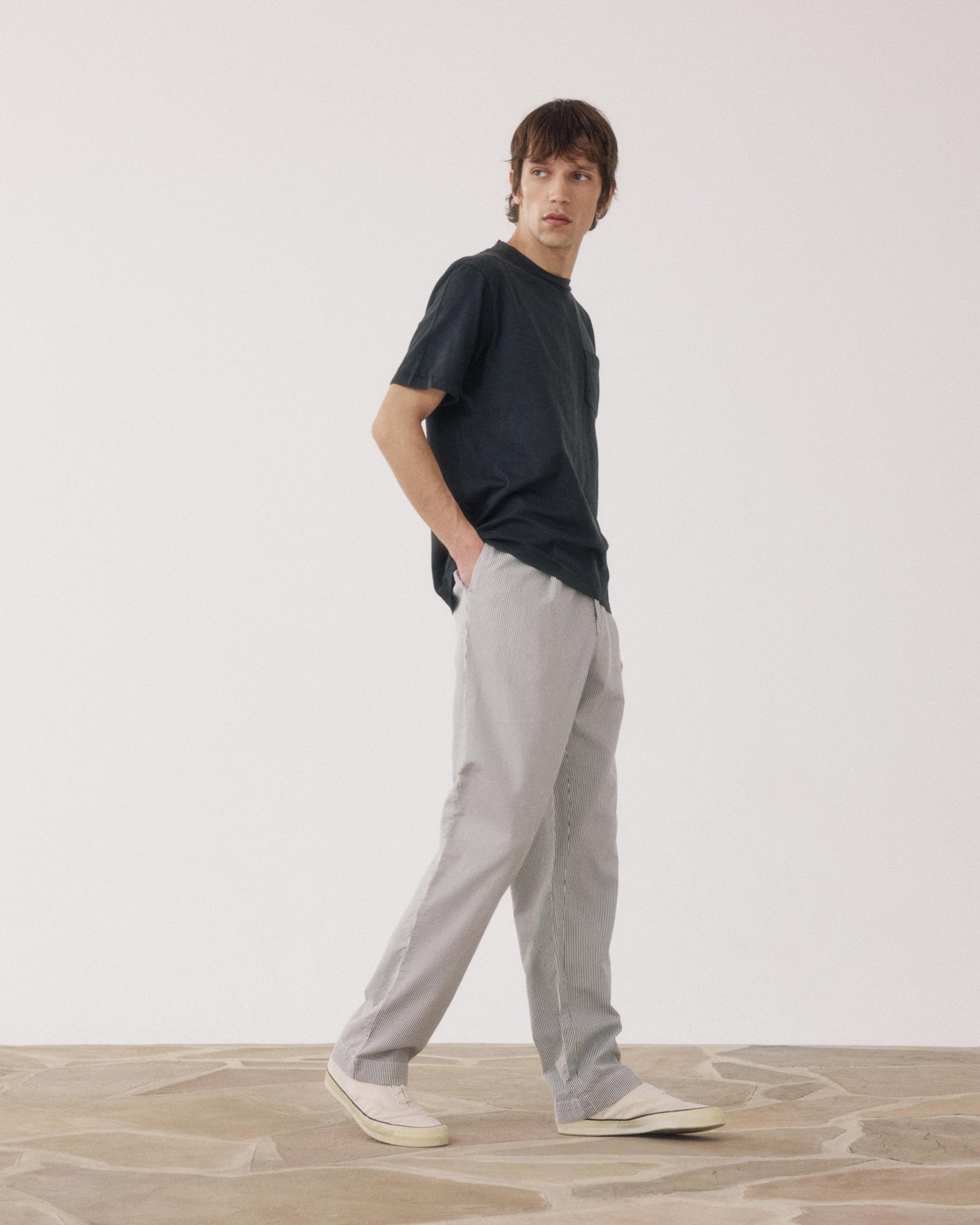 Task Men's Navy & Ecru Seersucker Pants