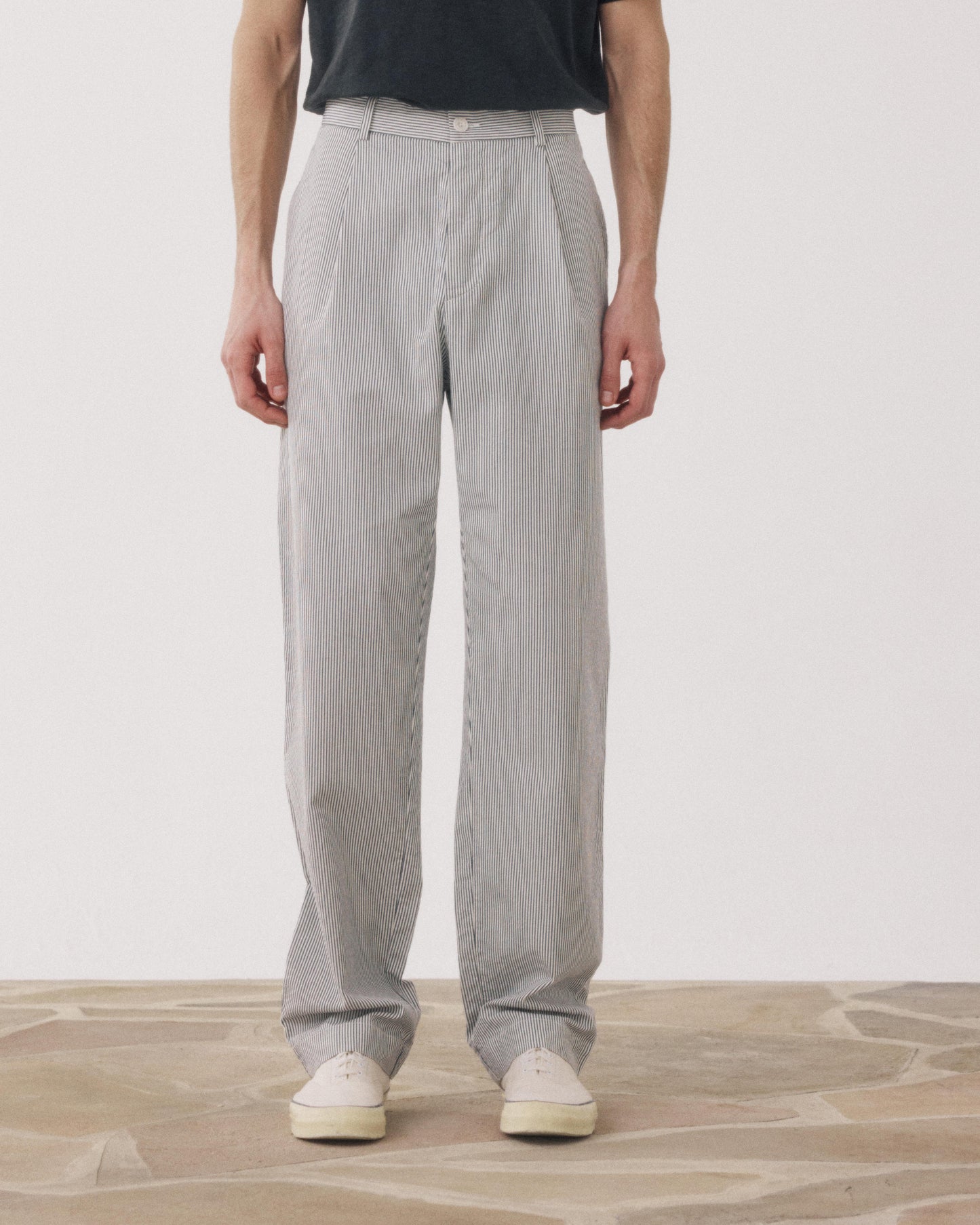 Task Men's Navy & Ecru Seersucker Pants
