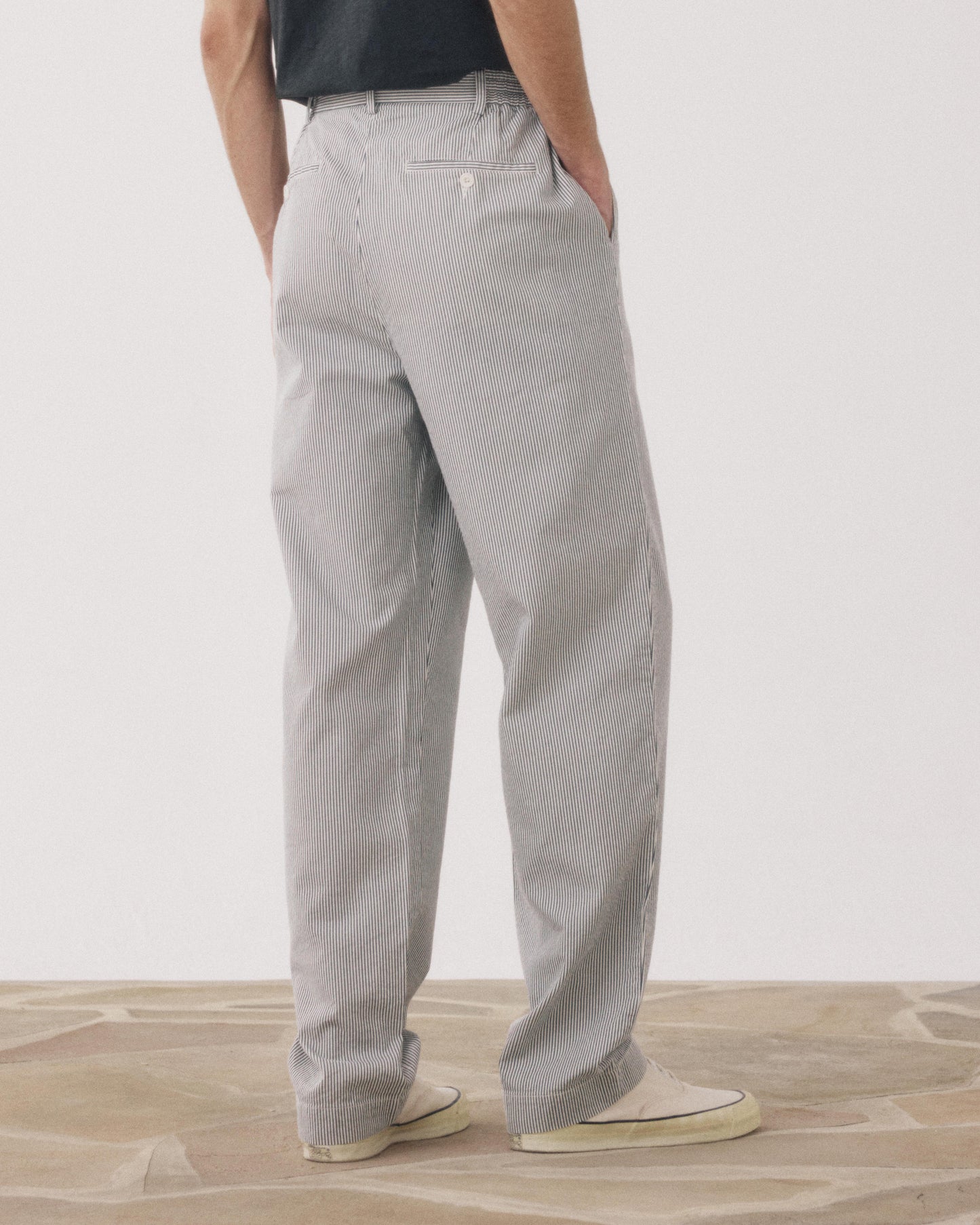 Task Men's Navy & Ecru Seersucker Pants