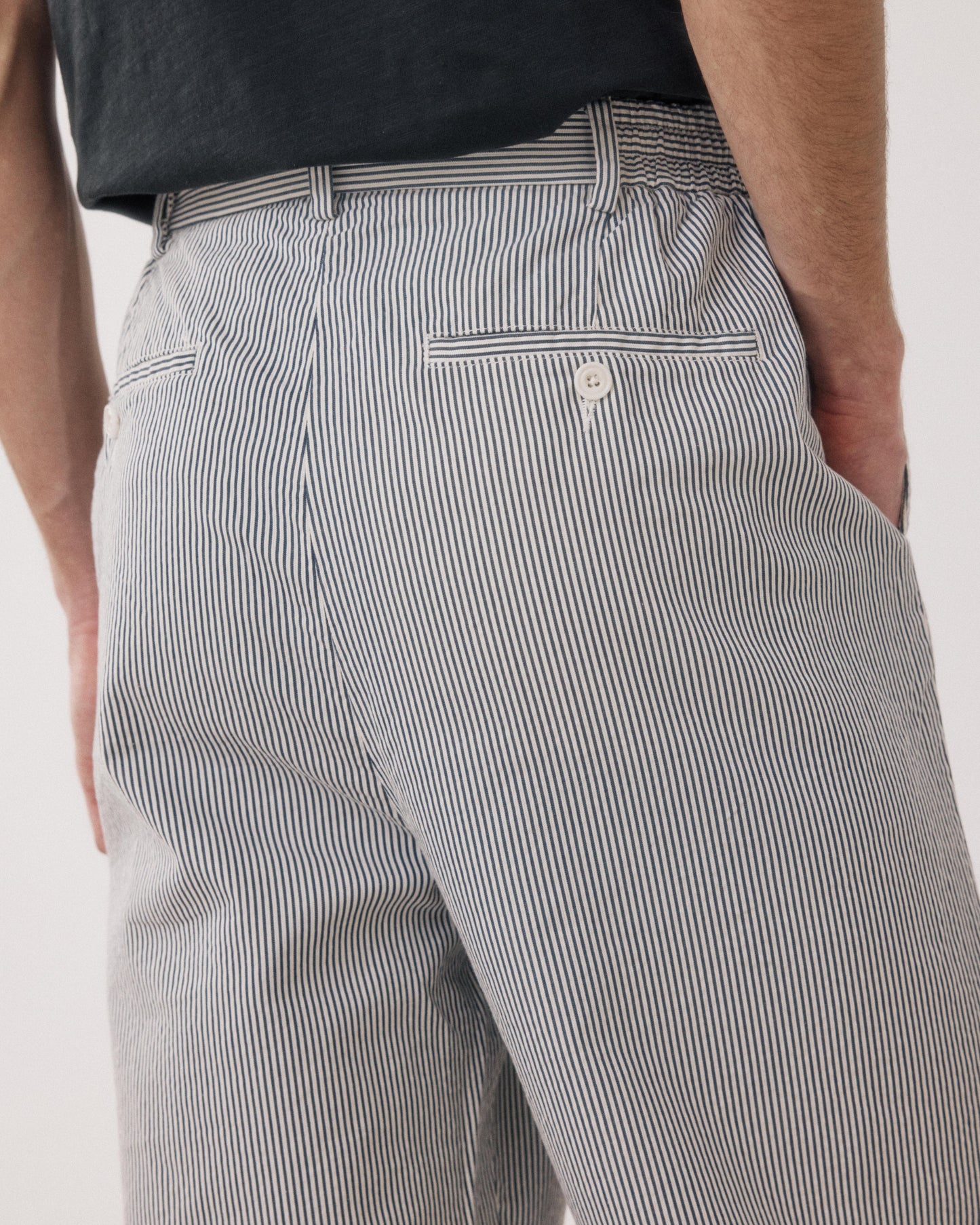 Task Men's Navy & Ecru Seersucker Pants