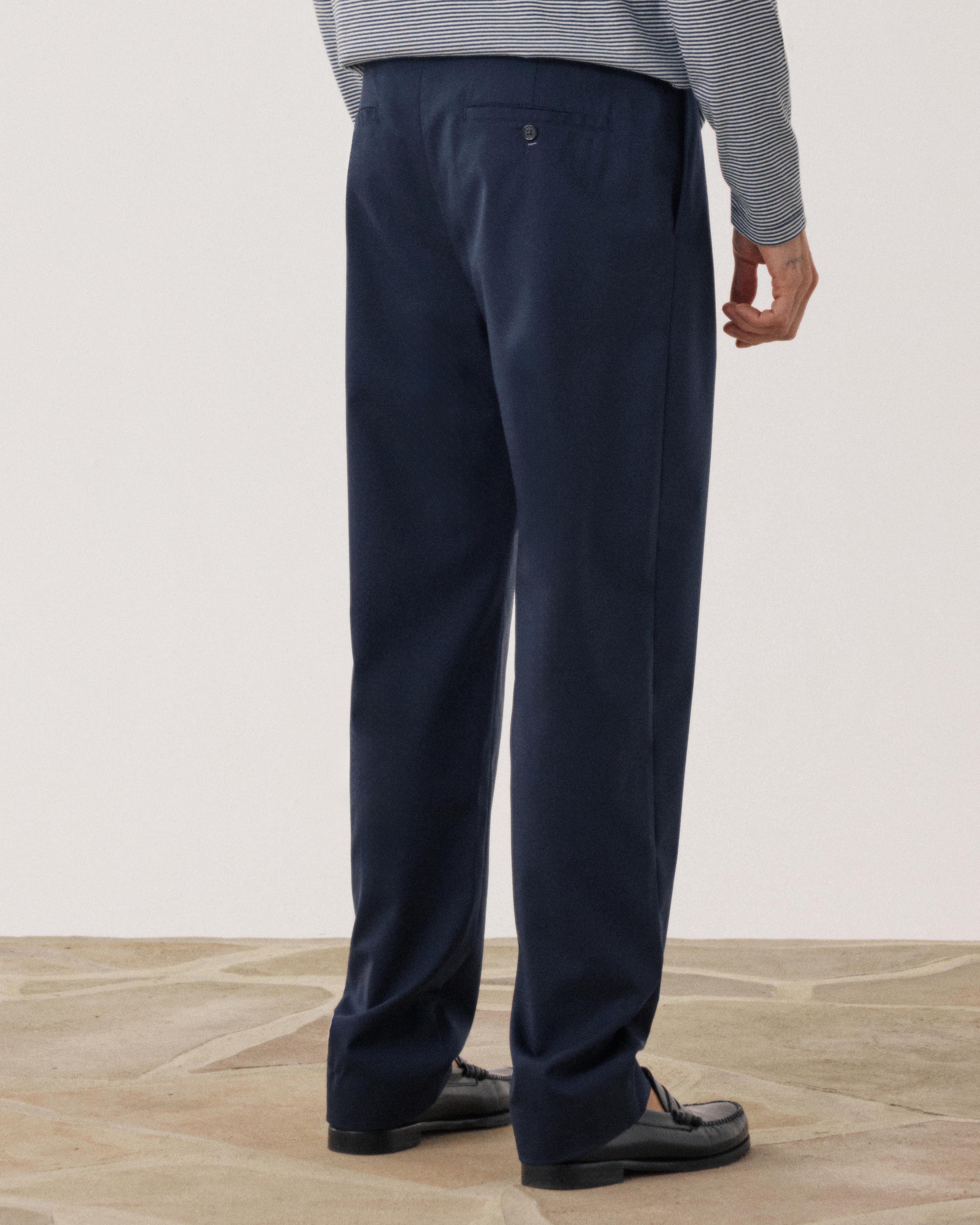 Task Men's Navy Blue Wool & Cotton Pants BF55120-01 - Men's Pants