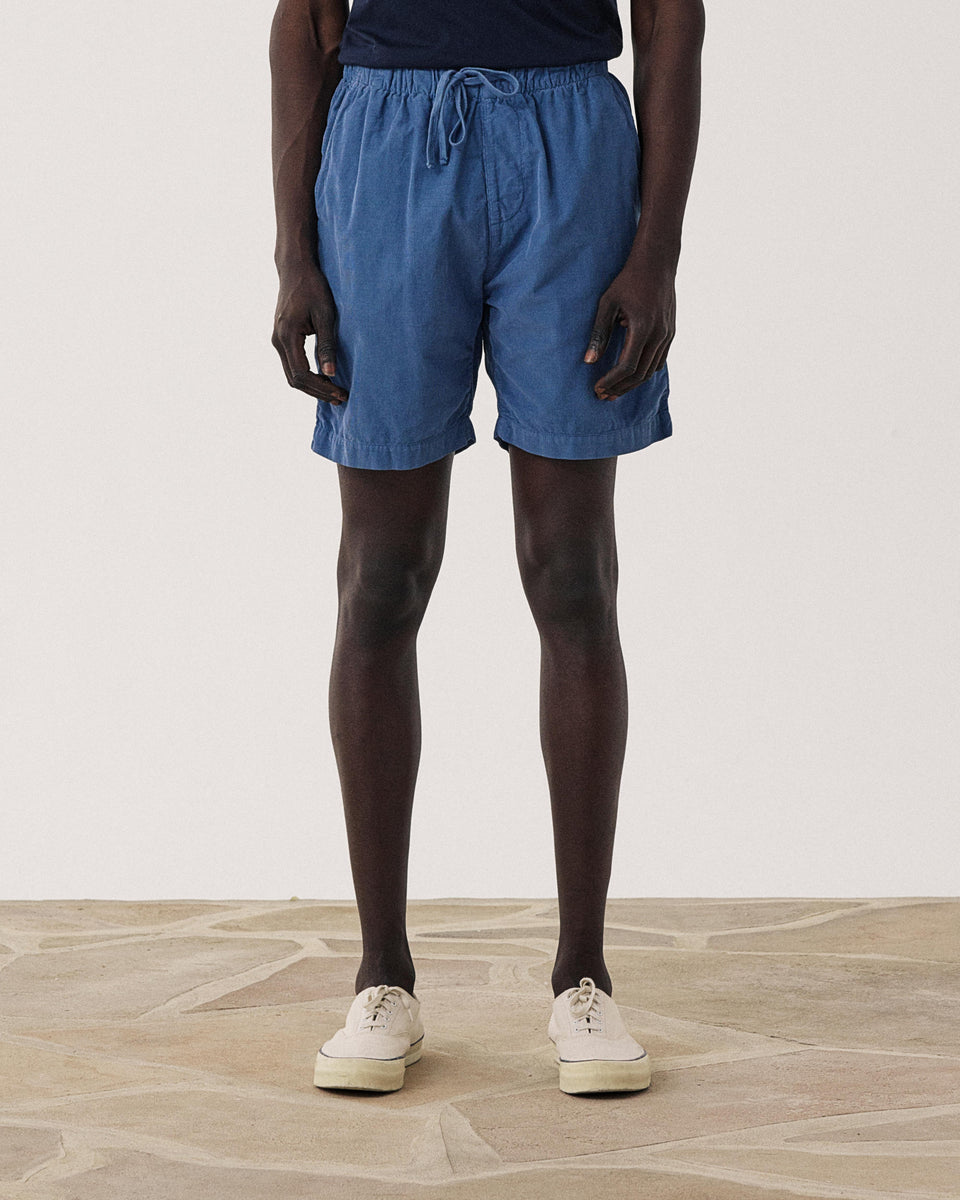 Short Homme en Velours Côtelé Bleu Denim Jog - Image 3