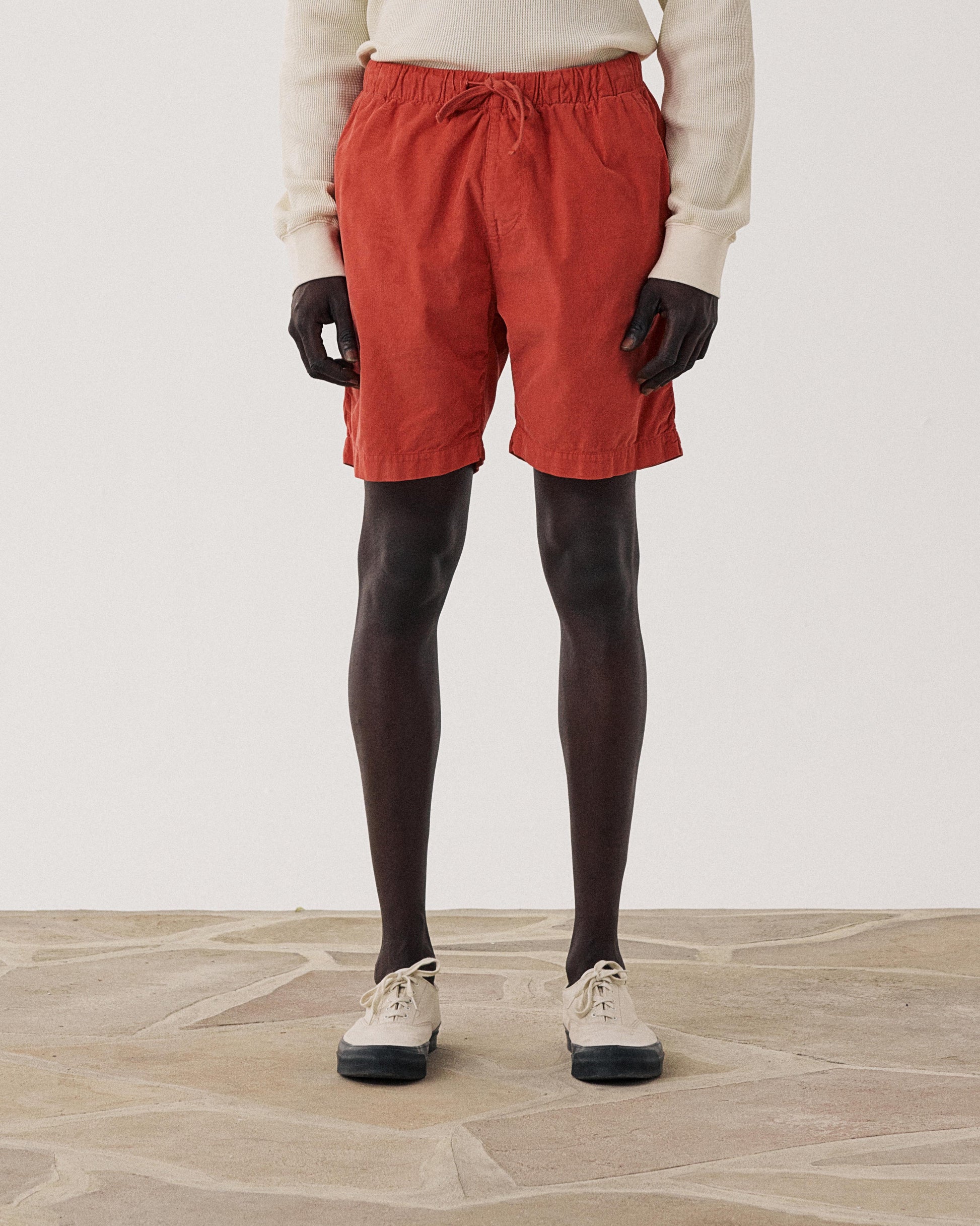 Men's Red Corduroy Shorts Jog BF57109-83