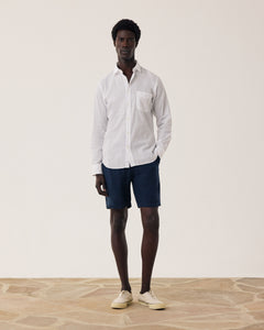 Men's Navy Blue Linen Shorts Joggy BF58100-59