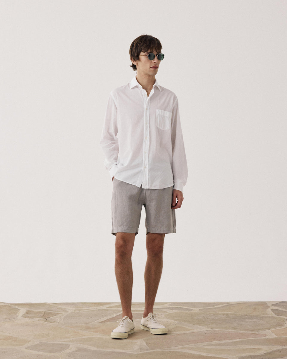 Short men in Sage Green Linen Joggy - Image alternative