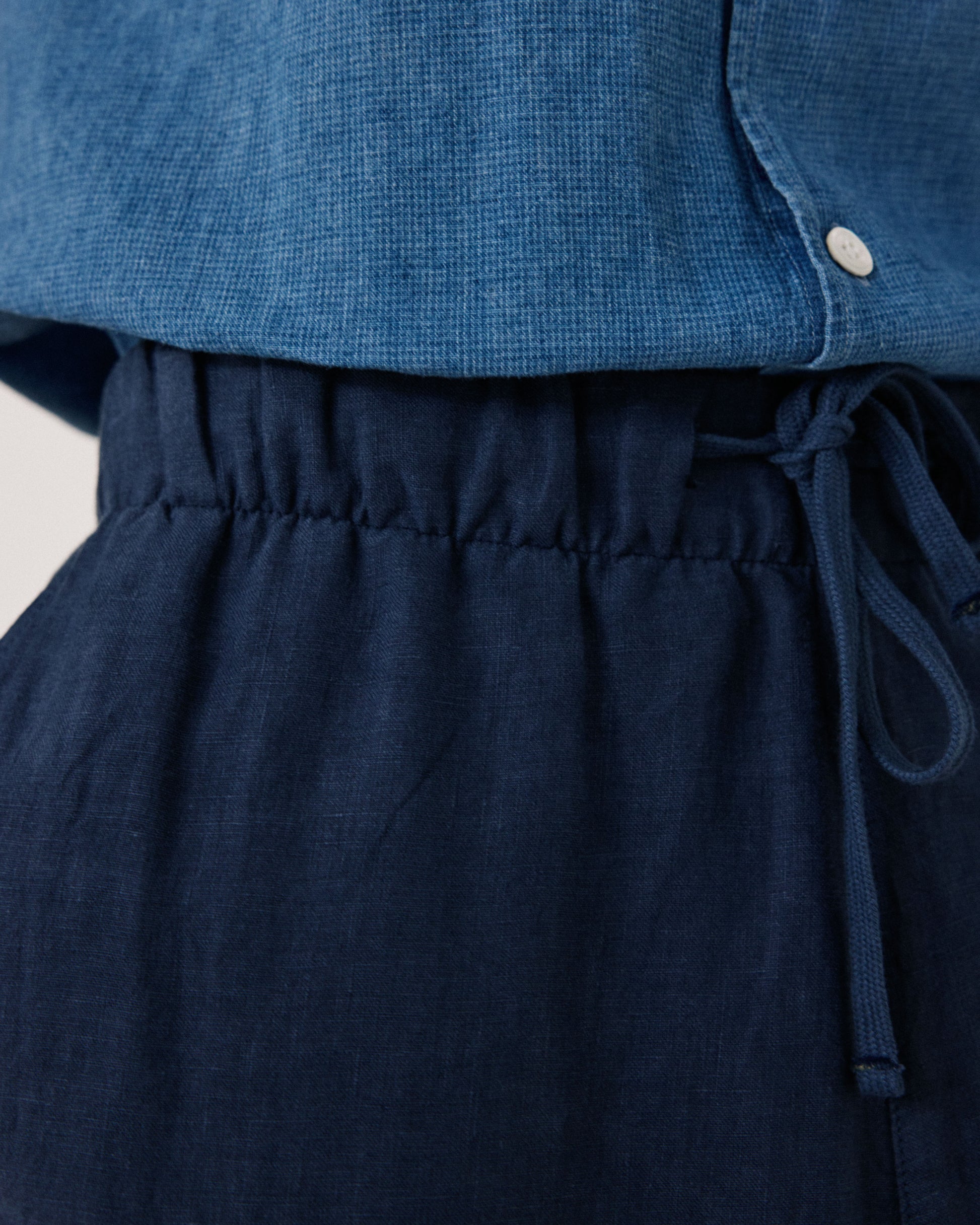 Pantalon Homme en Lin Bleu Marine Joggy BF59100-59