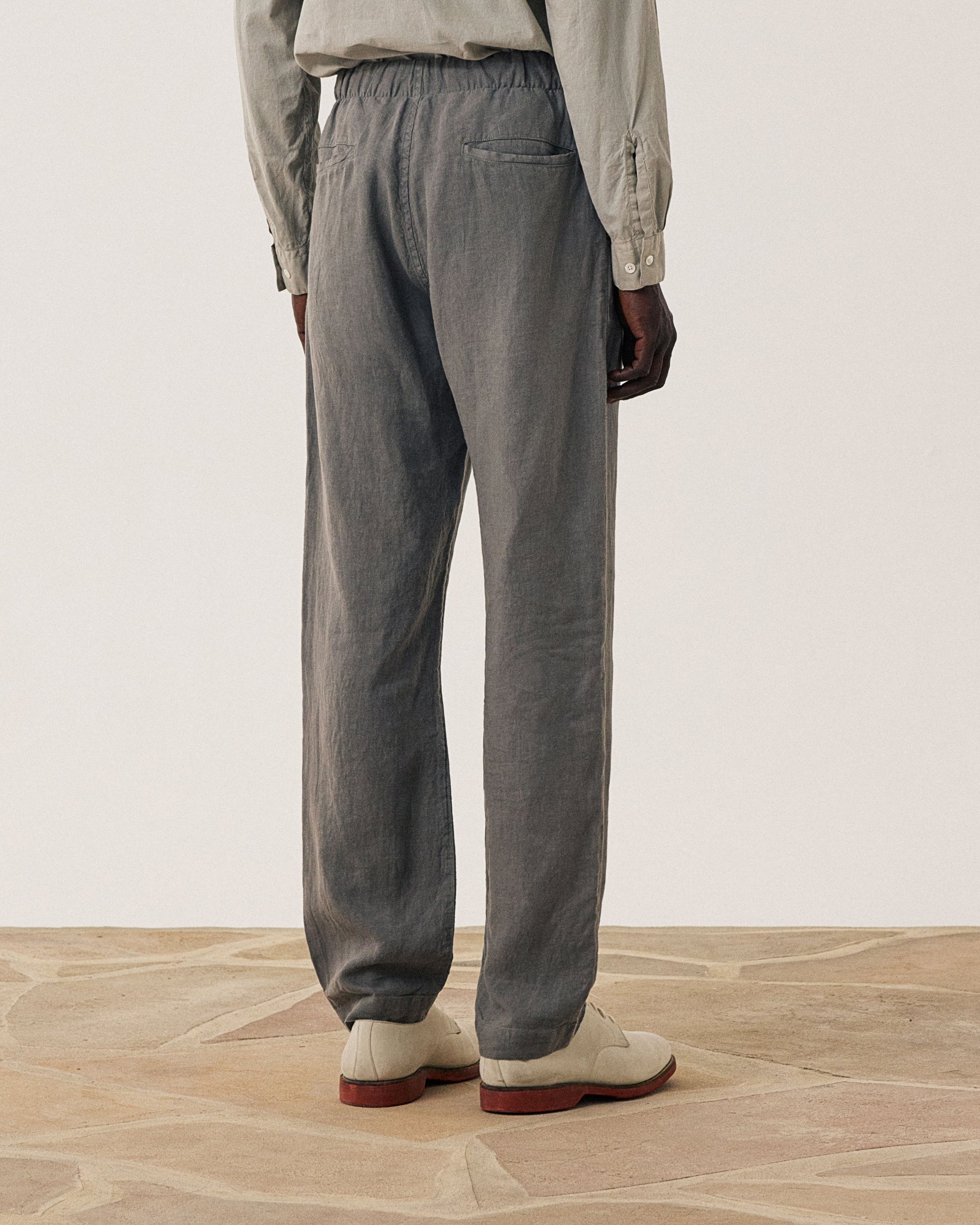 Pantalon Homme en Lin Vert Militaire Joggy BF59100-70