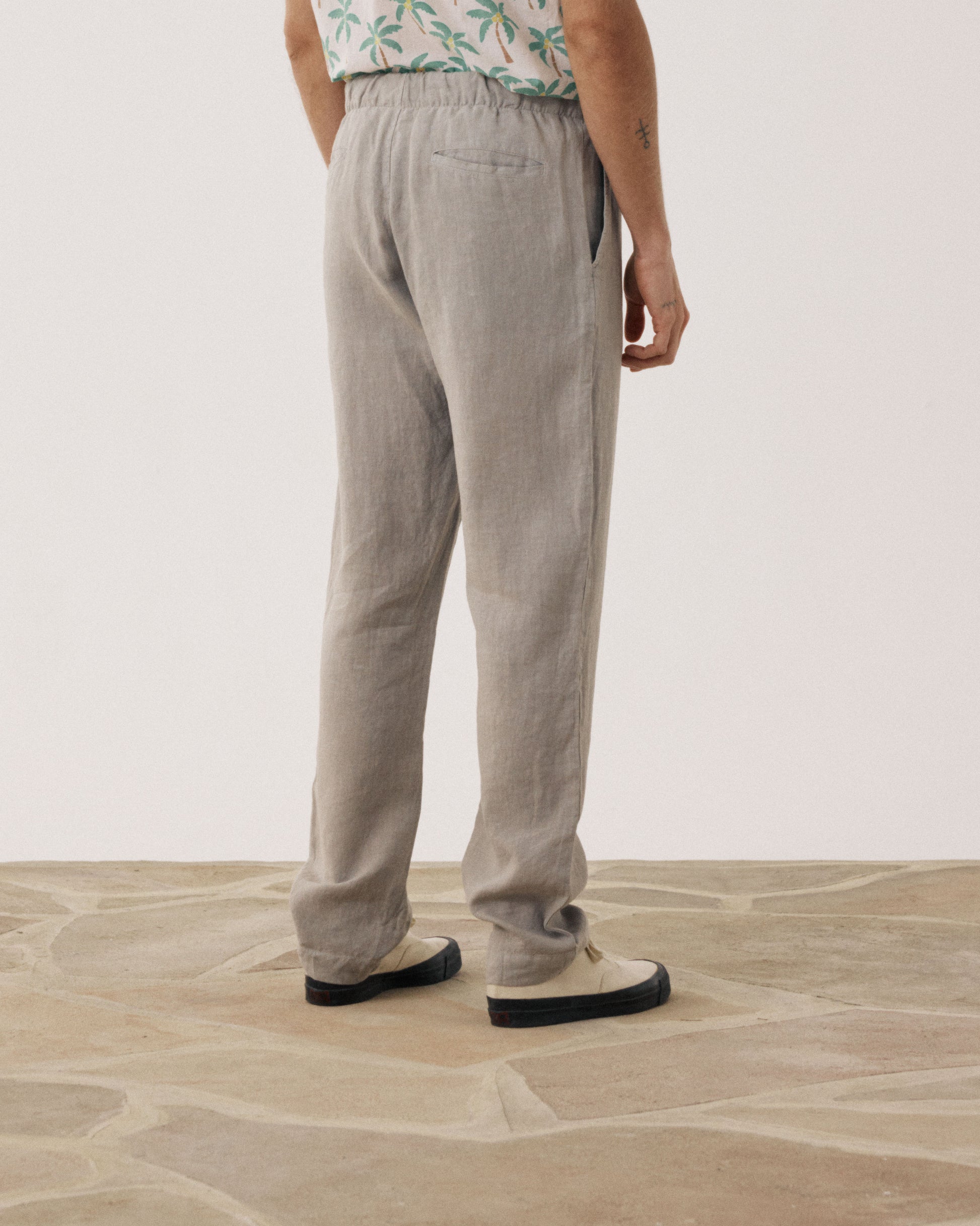 Pantalon Homme en Lin Vert Sauge Joggy BF59100-71