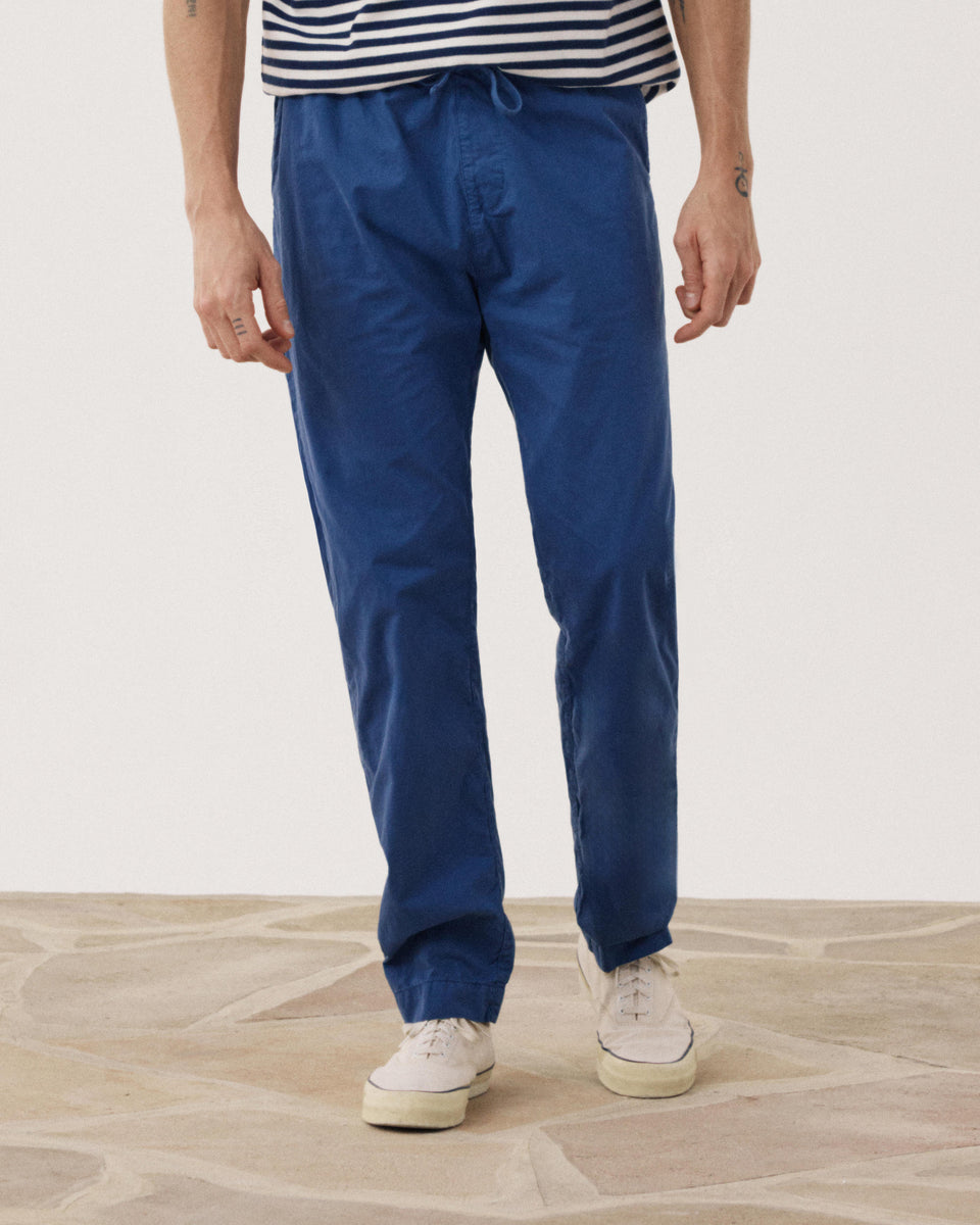 Pantalon Homme en Cotton Léger Bleu Indigo Joggy - Image 3