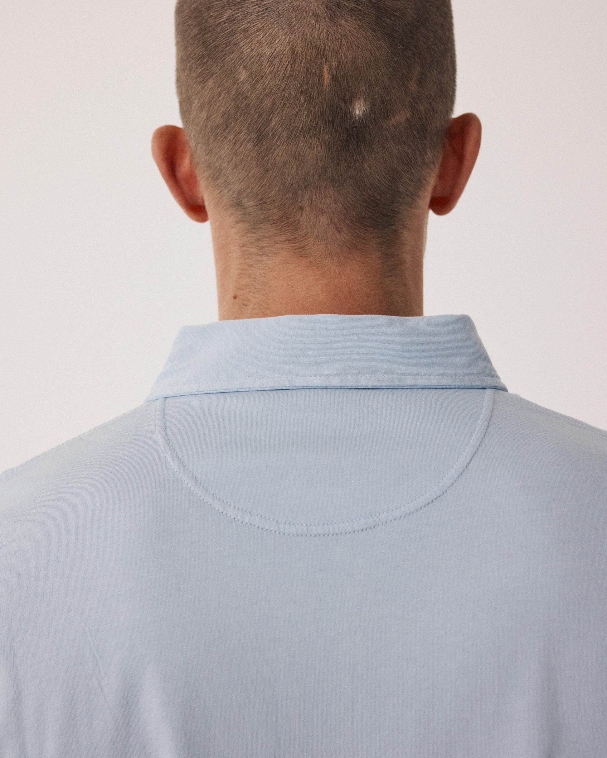 Polo para hombre de Jersey de algodón azul claro BF60300-09