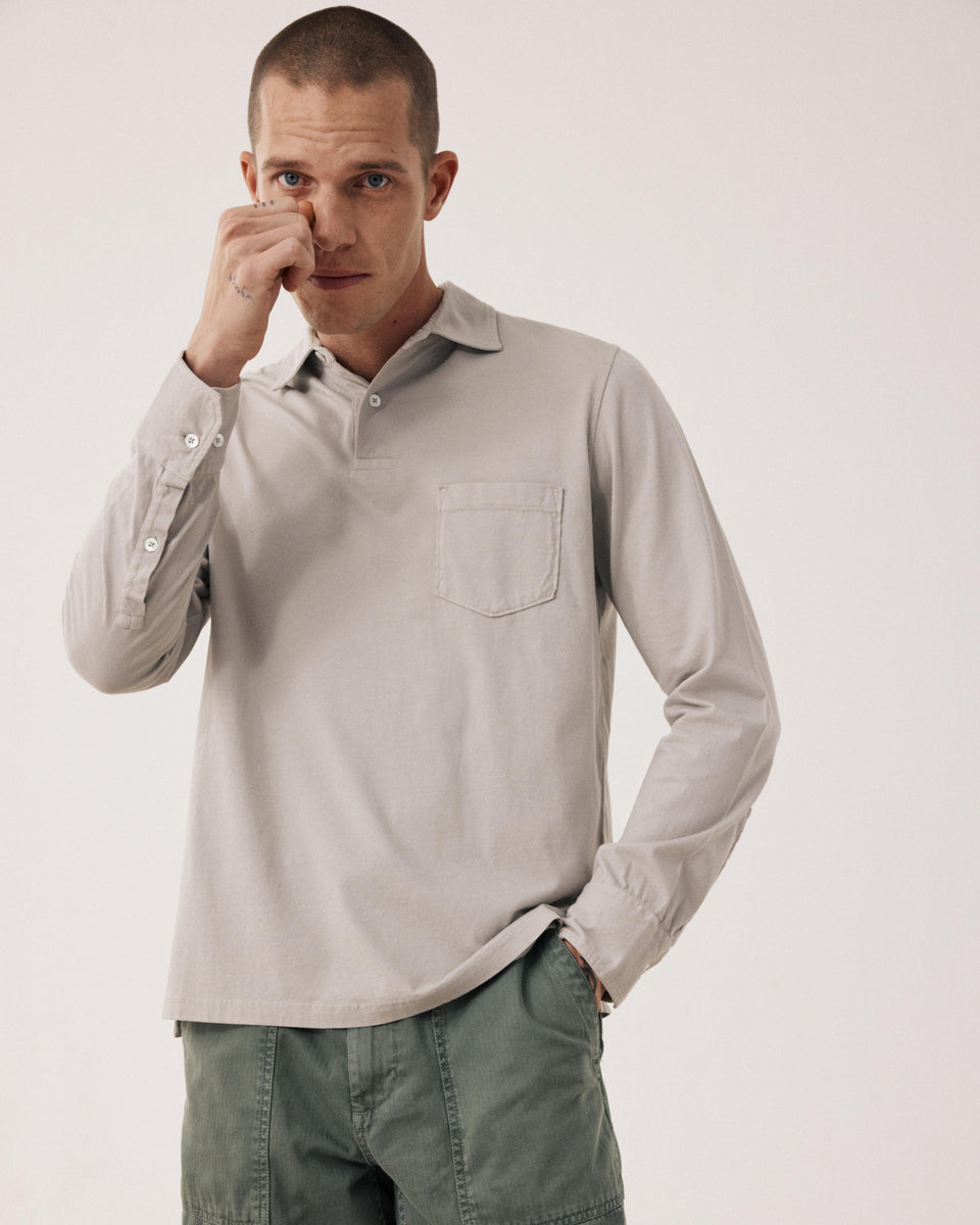 Polo Homme en Jersey de Coton Sable - Image principale